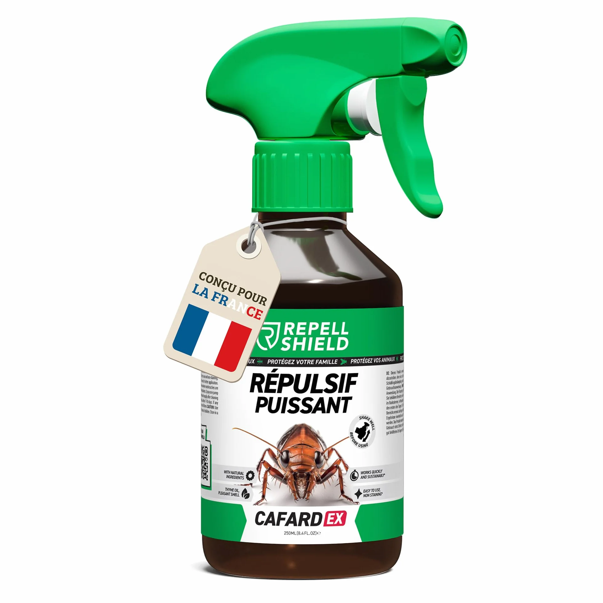 RepellShield Spray Anti Cafard Maison Intérieur Extérieur 250ml Barrière Répulsive Plantes Cuisine Salle de Bain