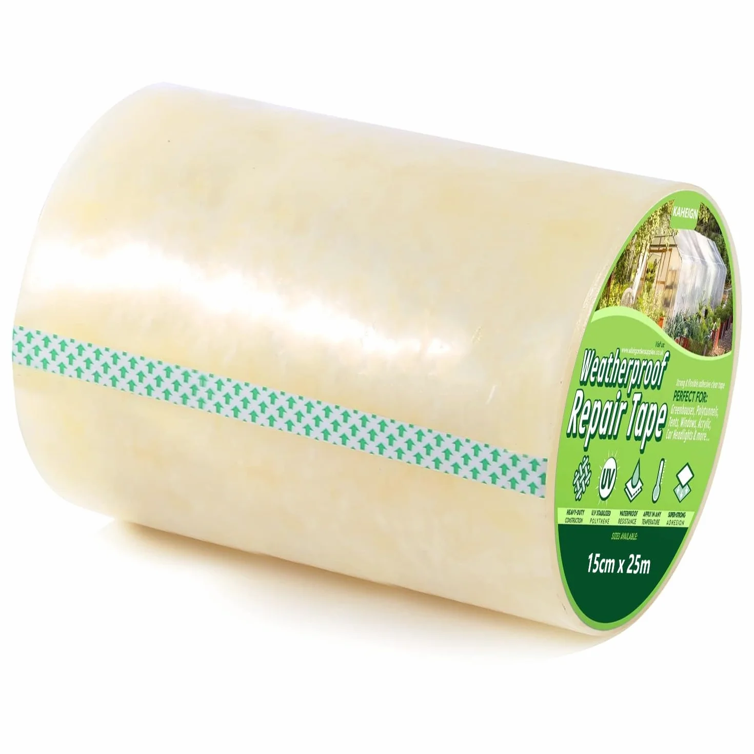 KAHEIGN 15cm x 25m Ruban de Réparation Transparent pour Serre et Polytunnel - 6mil en Polyéthylène - Scellage et Couture