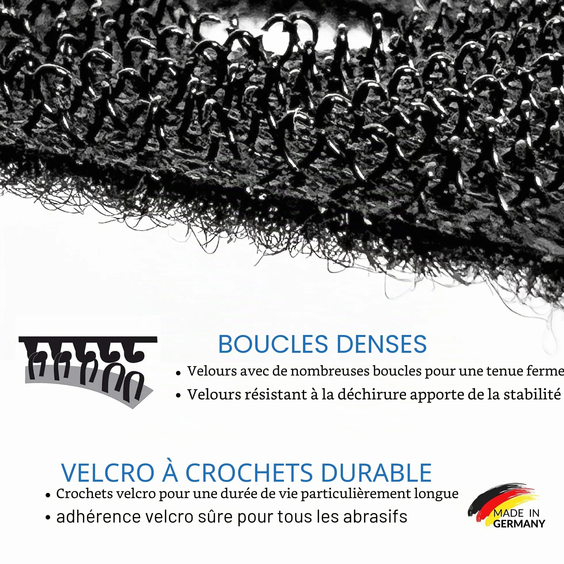 DFS Protection Pad auto-agrippant 93 x 93 x 93 mm 6 trous plateau ponceuse triangulaire interface mousse souple