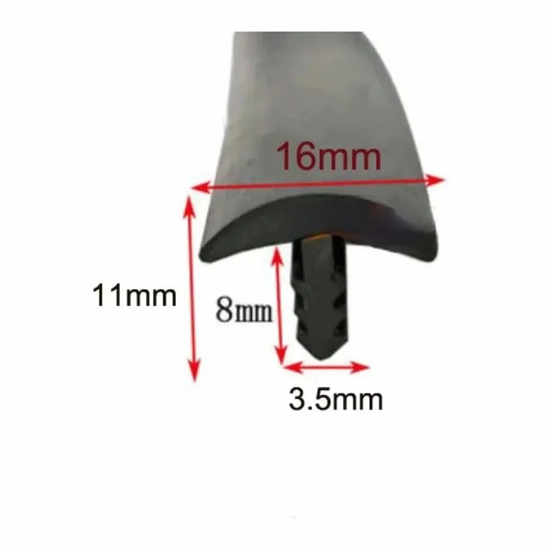 Bande d'étanchéité en caoutchouc pour véranda type T 8 x 19 mm