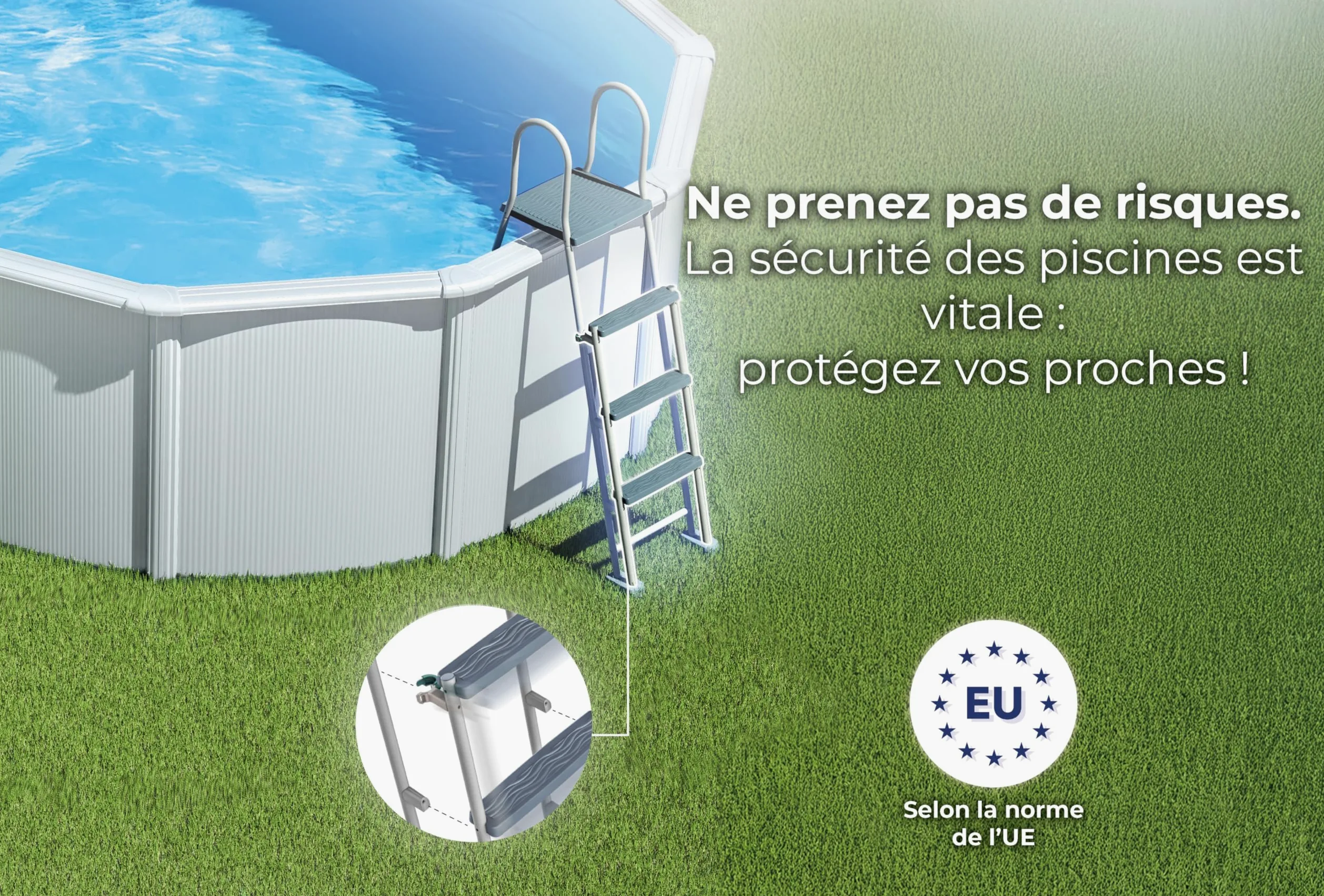 Gre KITPR303 Bora Bora - Piscine Hors-Sol en Acier, Piscine Ronde avec Structure en Acier Blanc. Filtre a Cartouche. Piscines Hors-Sol pour Jardin, Ø300 x 120 cm