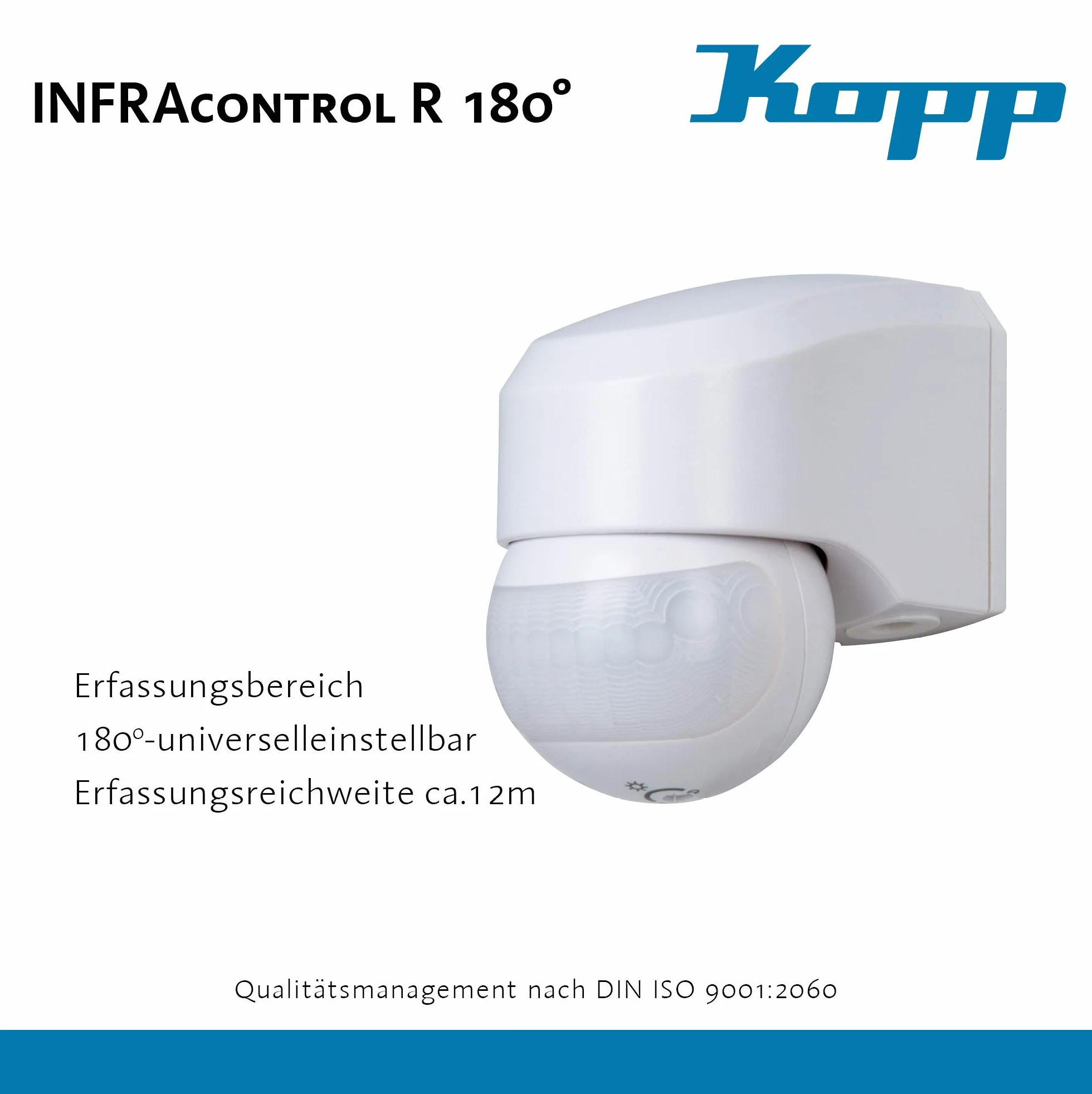 Kopp infracontrol 3D 180º Détecteur de Mouvement à Infrarouge IP44