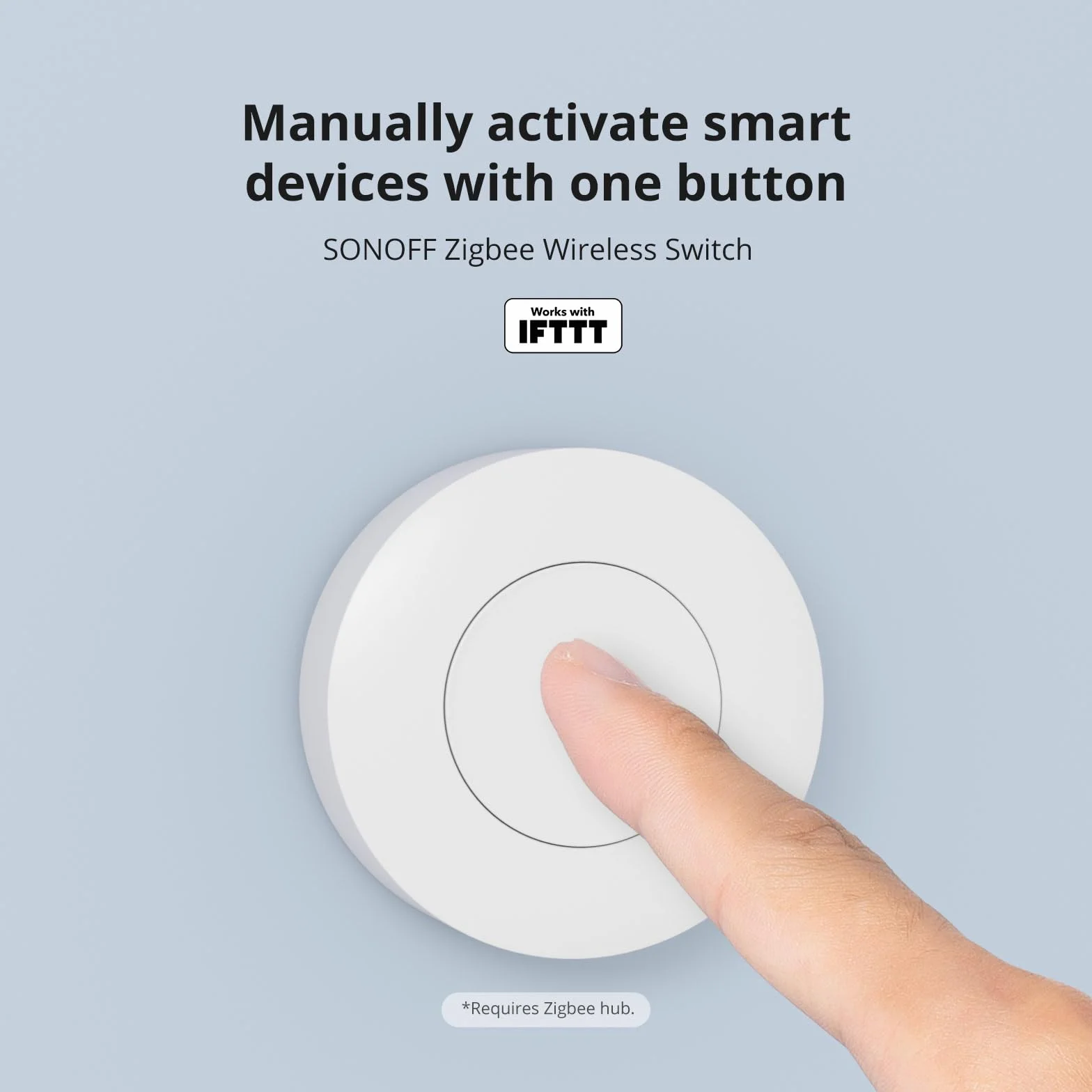 SONOFF SNZB-01P Interrupteur sans Fil ZigBee 3.0, Contrôle Pression Simple/Double/Longue, Compatible Alexa/Smartthings/IFTTT