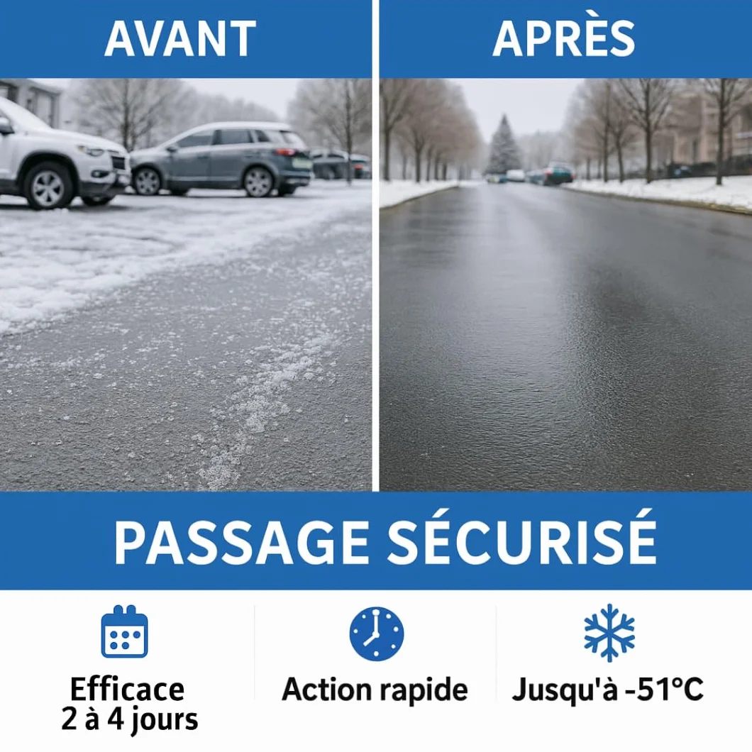 Sel de déneigement au calcium -50°C 8kg, action rapide longue durée non agressif animaux matériaux