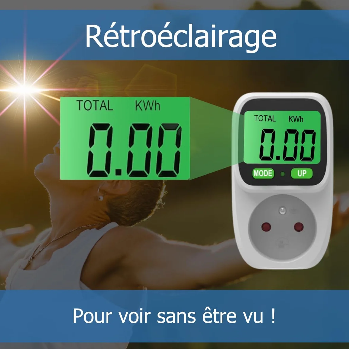KETLER MS116TOP Compteur électrique prise mobile Wattmètre 16 A 3600 W Prises France Rétroéclairage