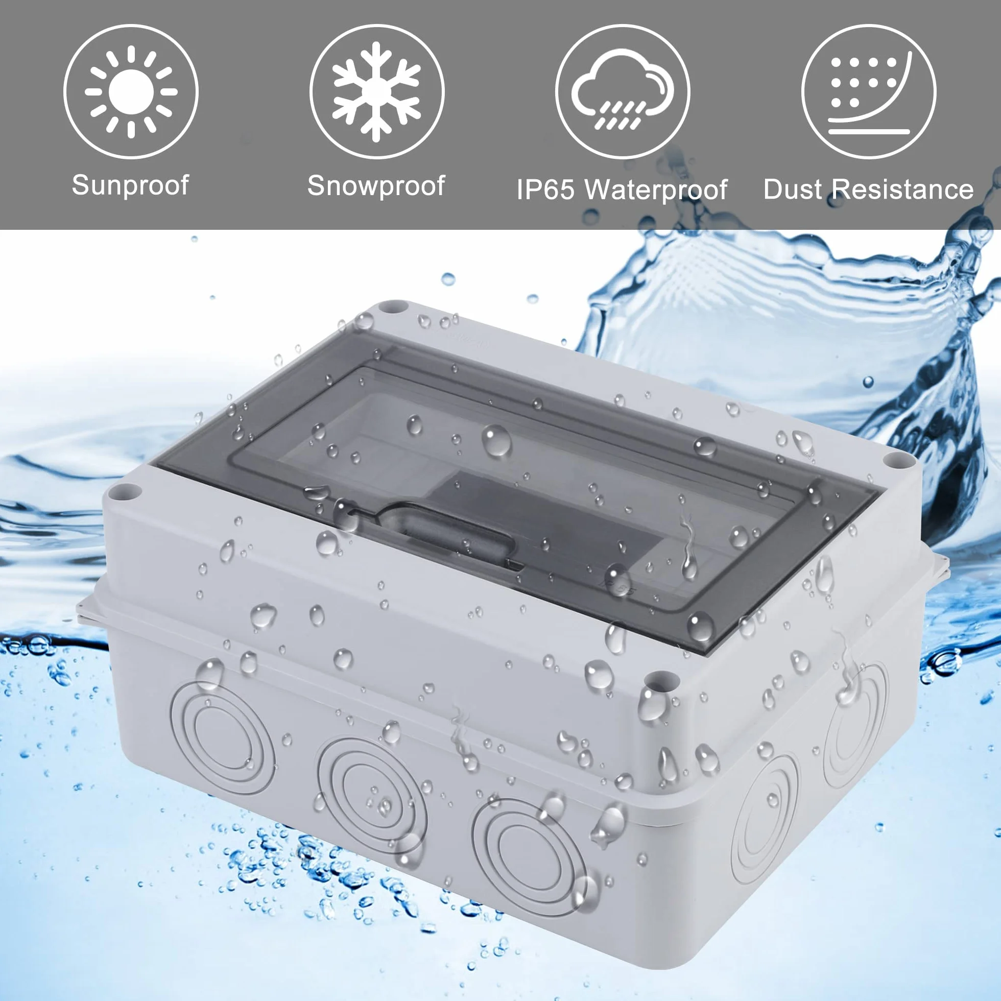Coffret Electrique Etanche Exterieur IP65 8 Modules Tableau Electrique 1 Rangée