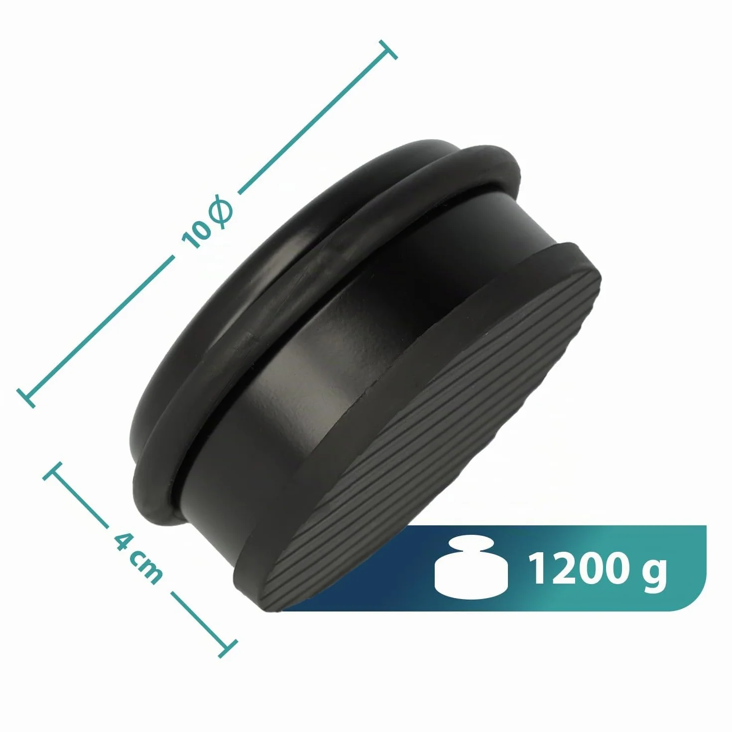 Westcott Butée de porte en acier inoxydable noir 1,2 kg ⌀ 10 cm hauteur 4 cm
