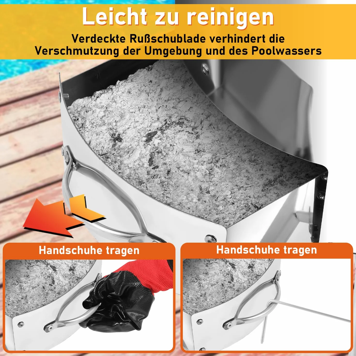 Chauffage de piscine acier inoxydable 32-38 mm avec feu et spirale chauffante
