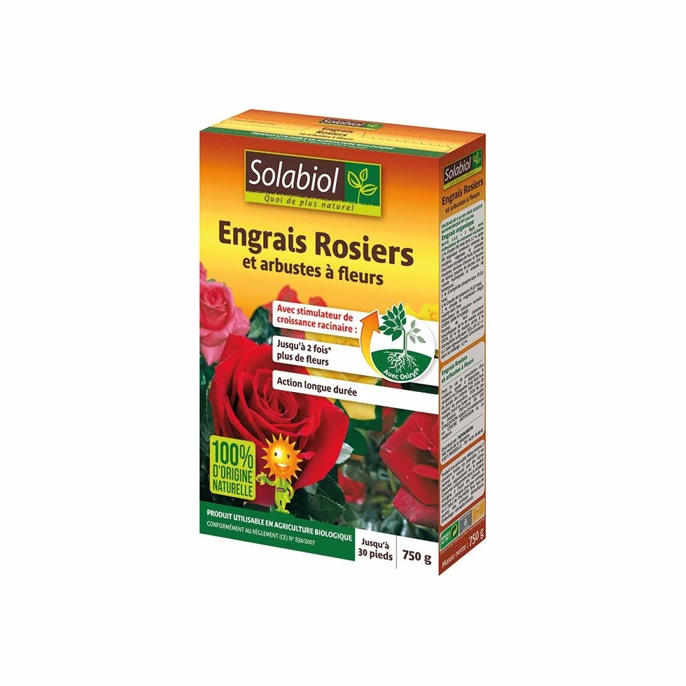 Solabiol Engrais Rosiers Et Arbustes A Fleurs | 750g | Nutrition Longue Durée | Fertilisation Douce Et Régulière SOROSY750