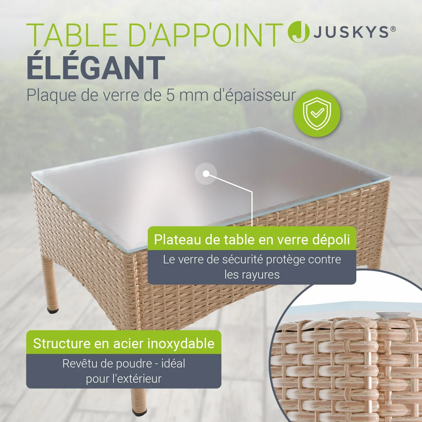 Juskys Salon de Jardin Fort Myers 4 Places résine tressée canapé 2 Places 2 fauteuils table coussins