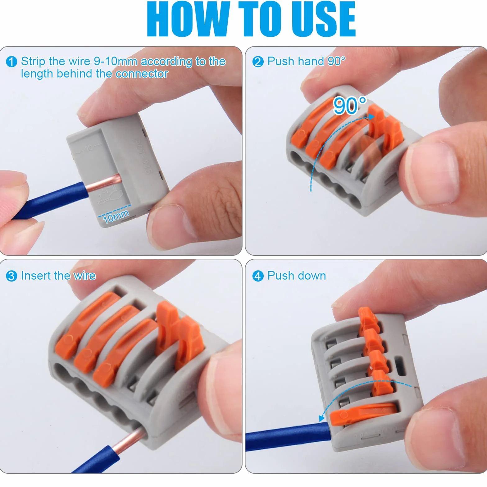 Preciva Connecteurs de Fil Compacts 33pcs Blocs de Connecteurs Push Fit Bornier Assortiment
