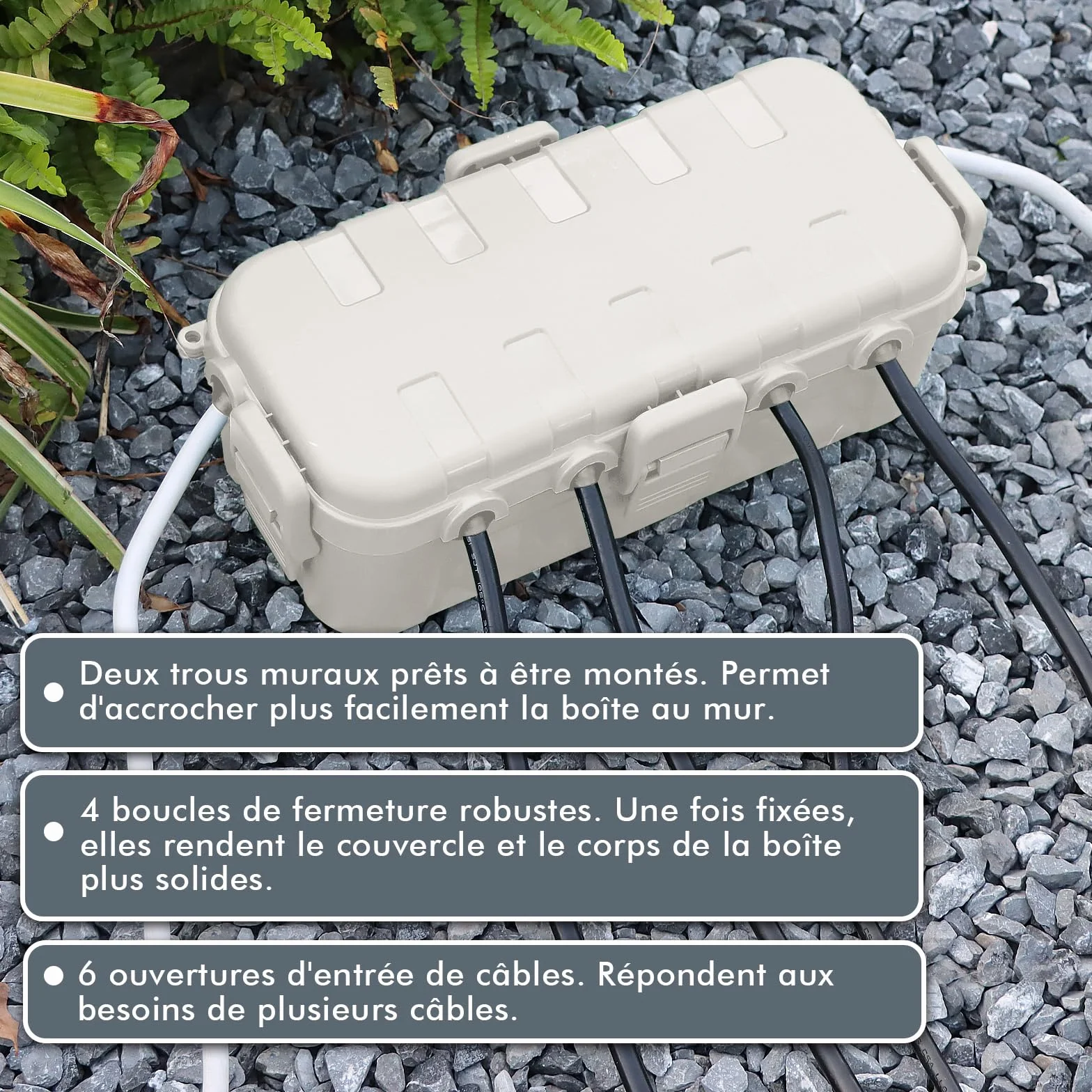 RESTMO Boîte à Câbles Étanche IP54, Boite Electrique Exterieur, Protège Rallonges et Multiprises