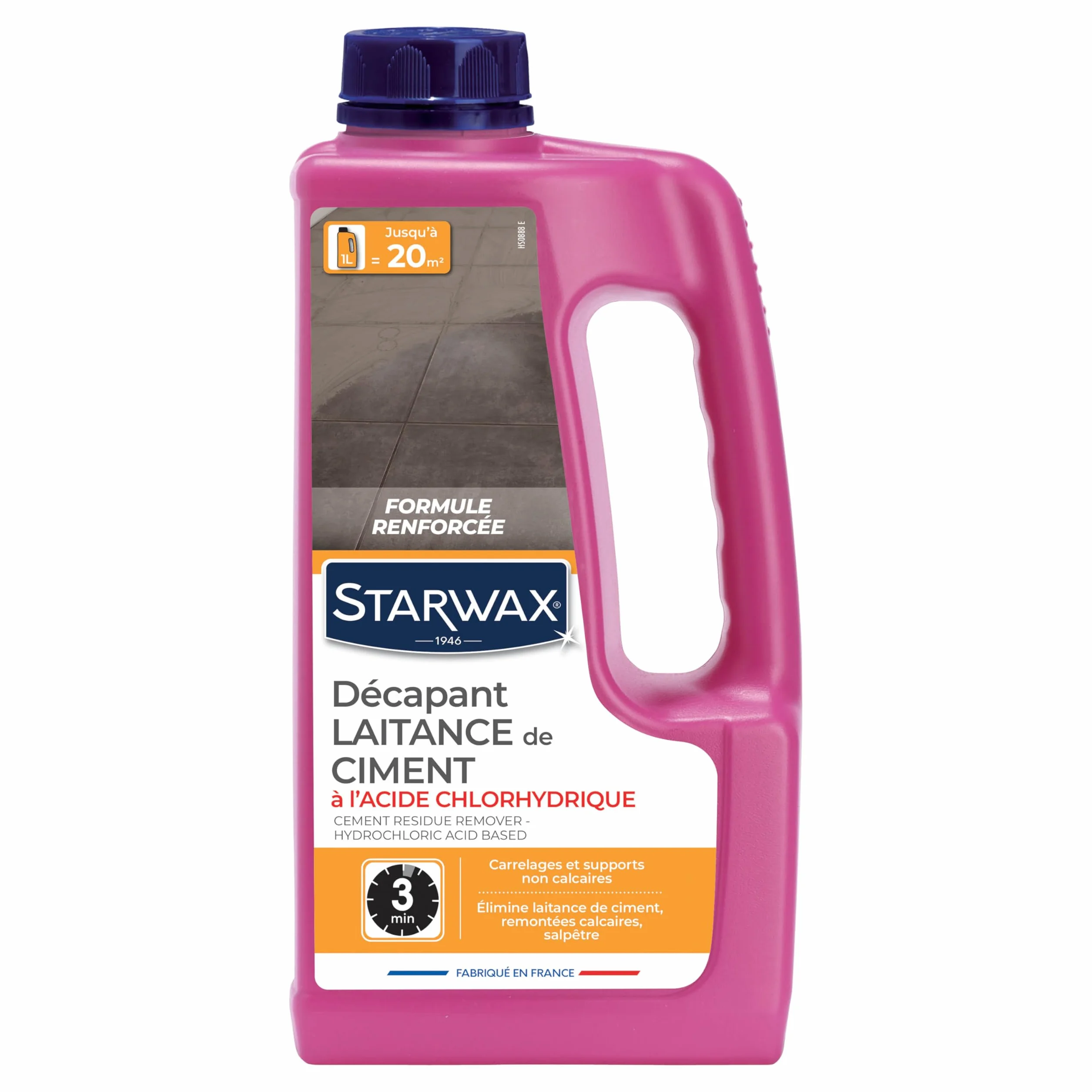 STARWAX Décapant Laitance de Ciment à l’Acide Chlorhydrique 1 L