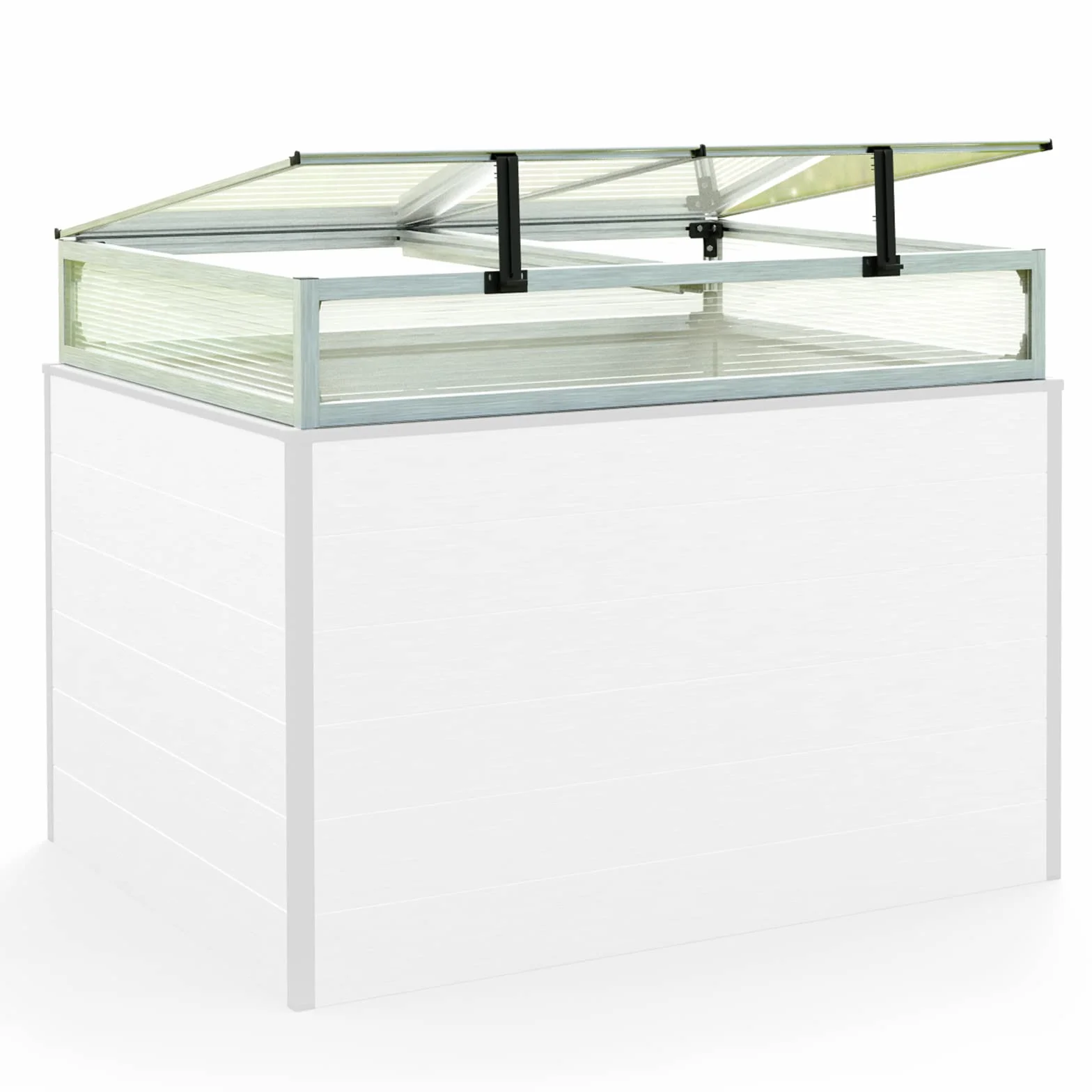 Châssis de Jardin en Aluminium Double Paroi Serre 77 x 119 cm UV Résistant