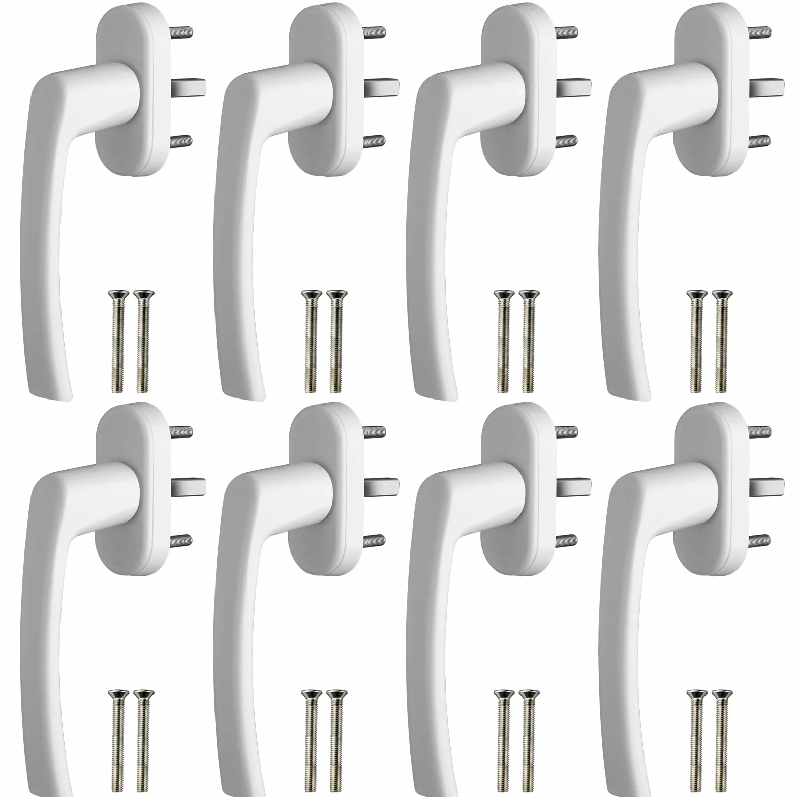 GETLITOOL Poignée de Fenêtre Blanche Aluminium sans Clé Sécurité Enfant Longueur de Tige 35mm