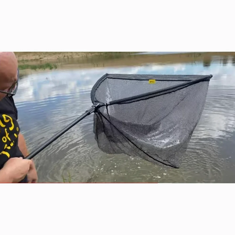 Épuisette CARP PREMIUM 105 cm / 42", 2 m de longueur de la barre, sélection du réseau caoutchouté/polyester, sélection de poignée nature/carbone, épuisette, accessoires de pêche, avec sac