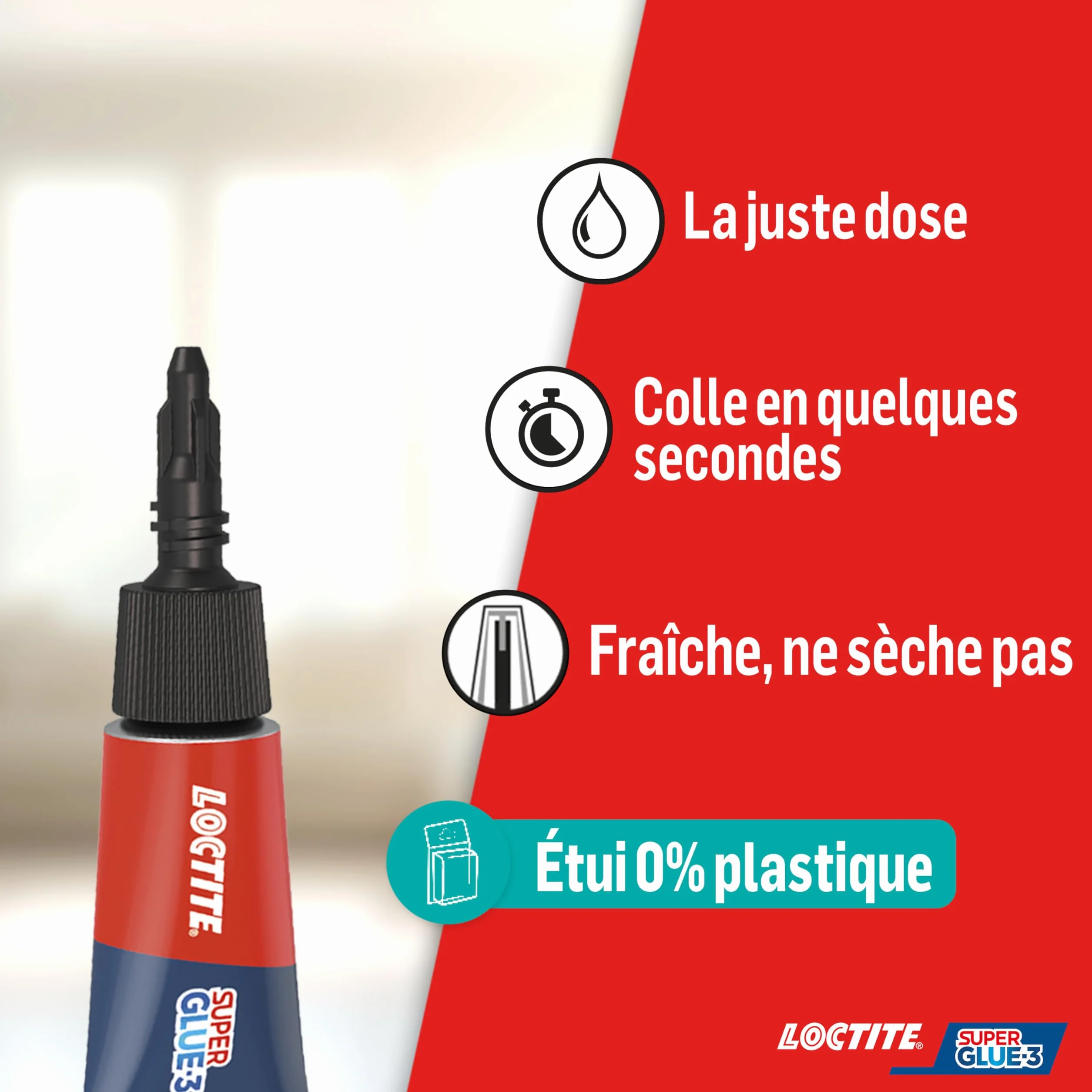Loctite Super Glue-3 Mini dose 3 x 1 g Colle forte rapide tous matériaux universelle liquide