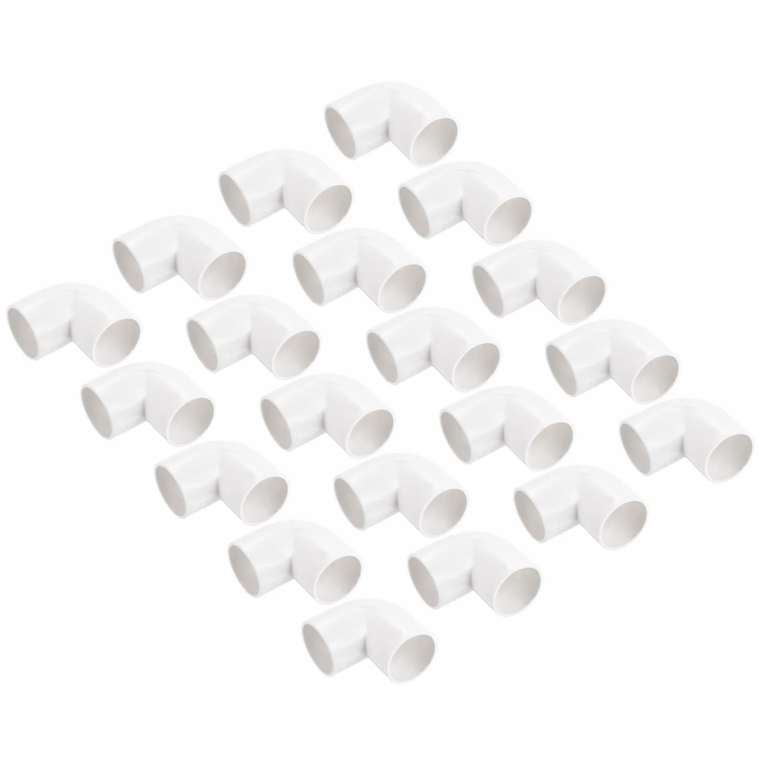 QUARKZMAN Raccord de Coude 90° PVC 20 mm Blanc Lot de 30