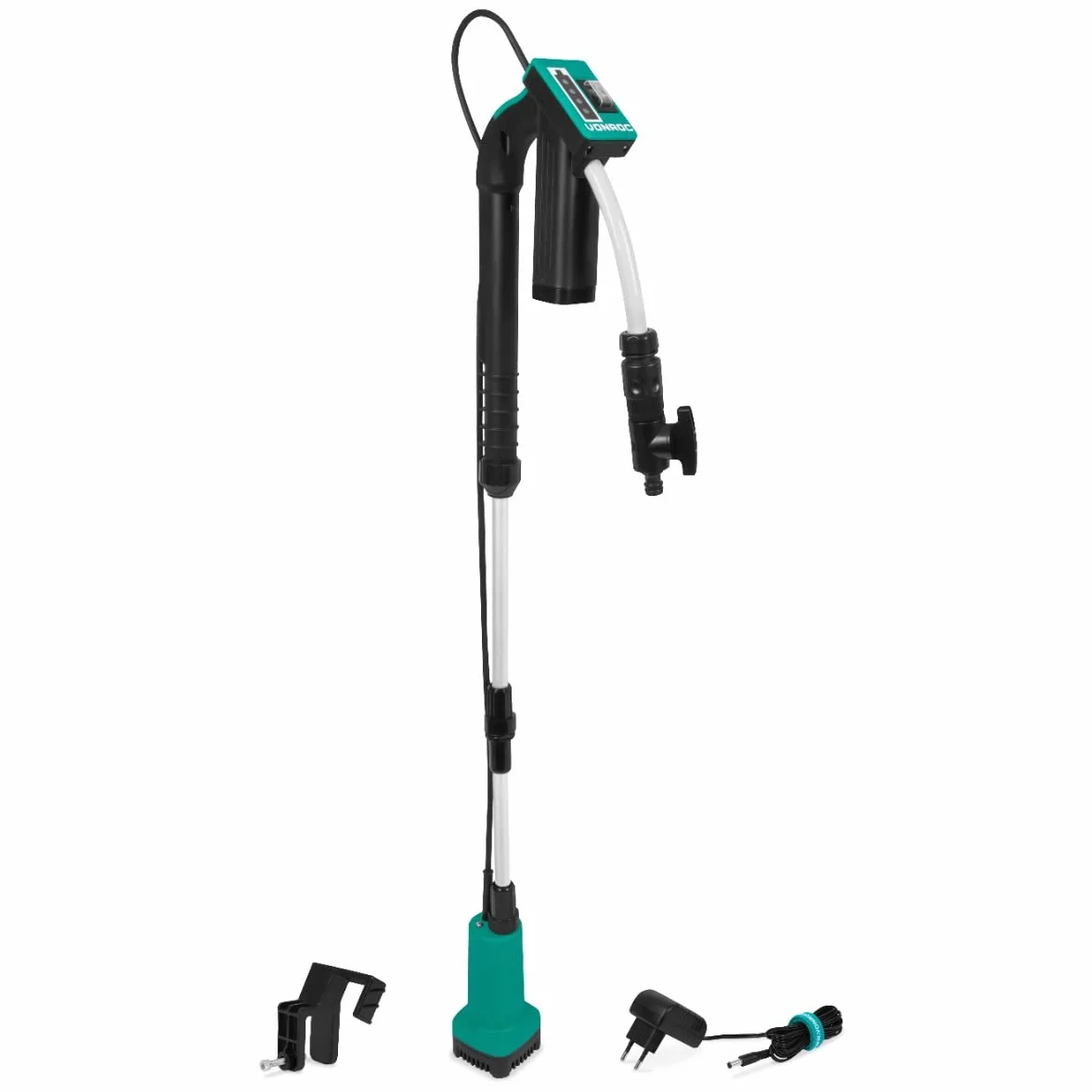 VONROC Pompe à Eau 12V Sans Fil 50W 1500 l/h avec Batterie et Chargeur Inclus
