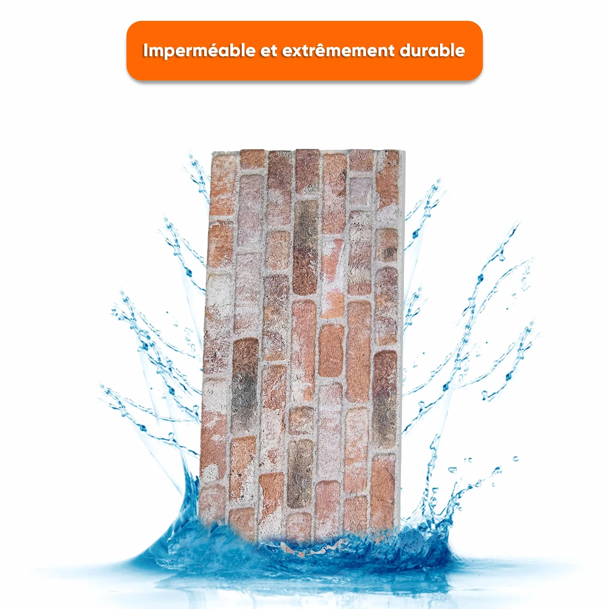 IZODEKOR Revêtement mural aspect pierre 100x50x2 cm panneau mural effet 3D 10 pièces