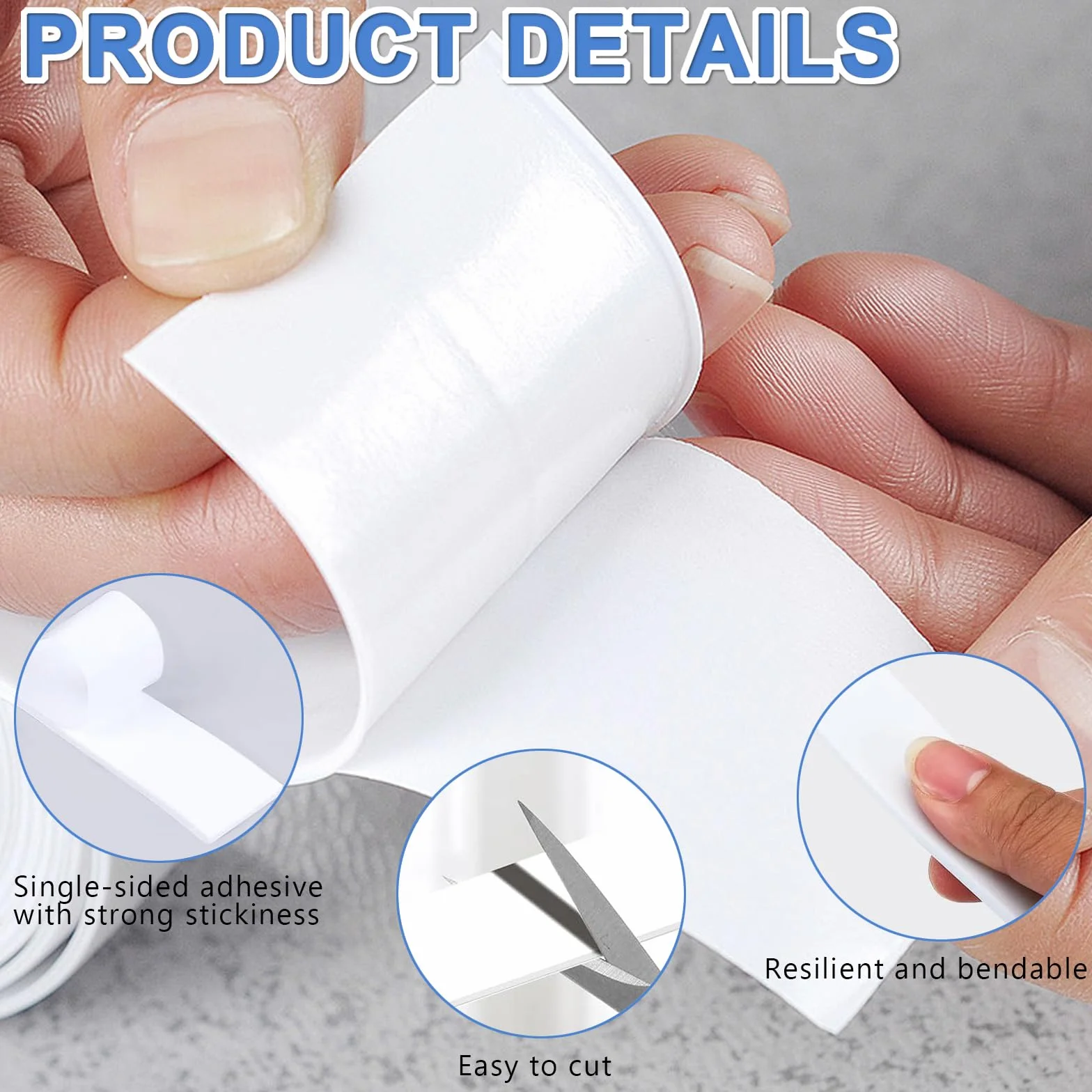 Ruban Mousse Adhésif Double Face 3 Tailles Puissant Amovible Résistant à l’Eau Fixation Industrielle pour Décoration Murs Plafonds Voiture Intérieur Extérieur