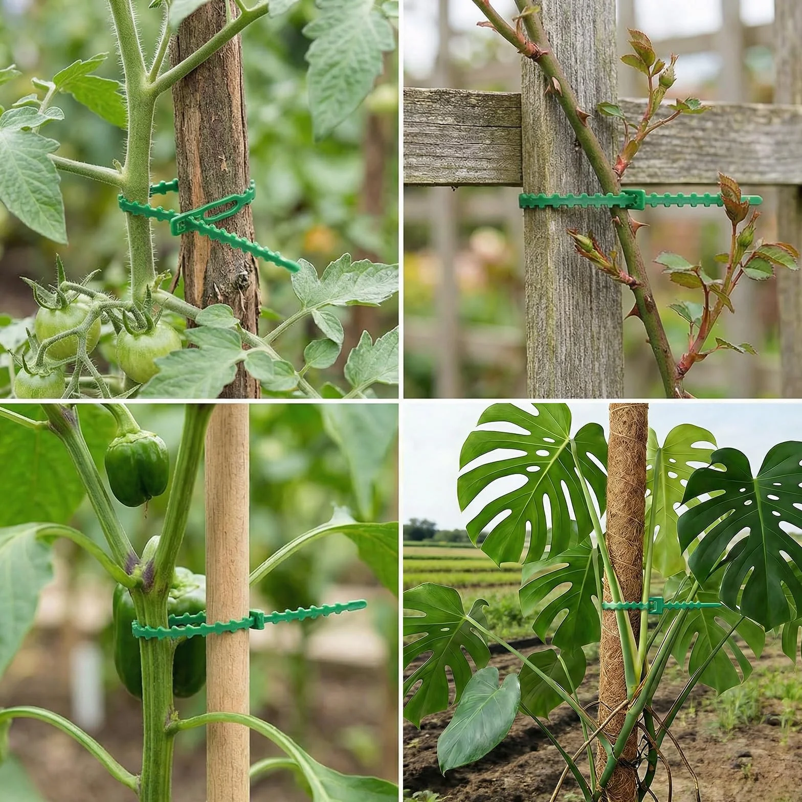 Attache Plante Verte, 200 Pièces Réglable Liens de Jardinage pour Ligatures, Flexible Attache Plante Grimpante, Multifonctionnel Liens de Jardinage pour Croissance de Plantes de Jardin