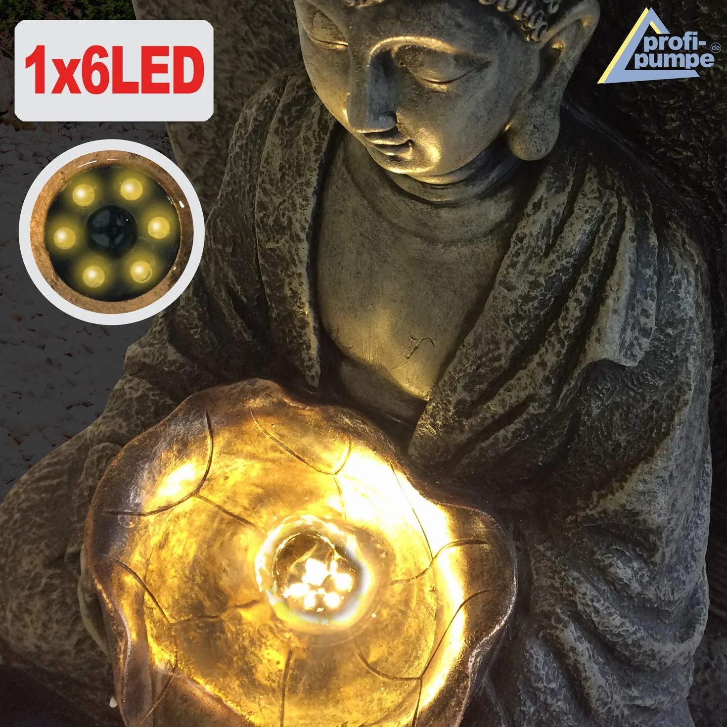 Fontaine de Jardin Solaire décorative avec lumière LED et Pompe d'Eau Gris Clair pour Terrasse Balcon Jardin