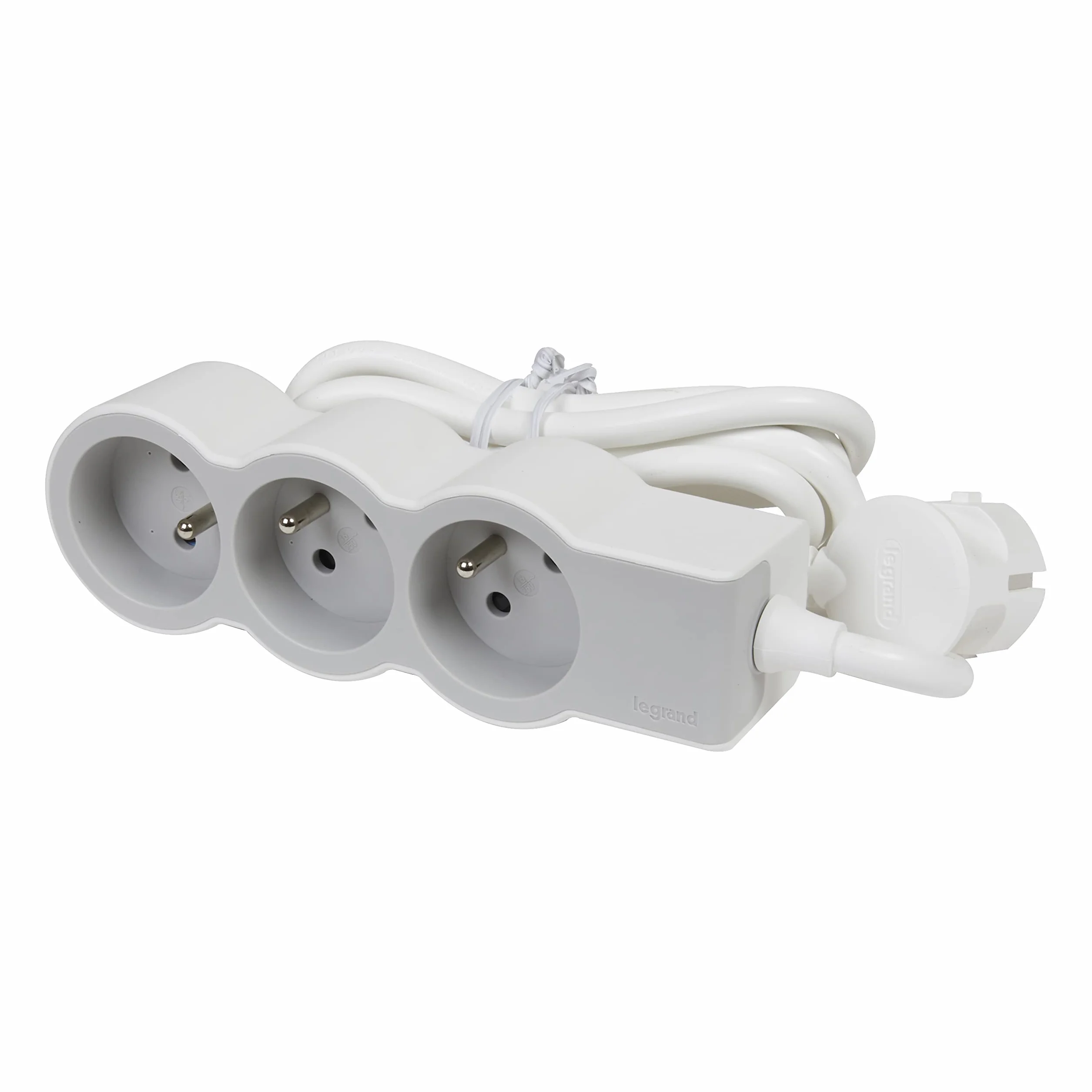 Legrand Rallonge multiprise extra-plate 3 prises terre 1,5m blanc gris clair