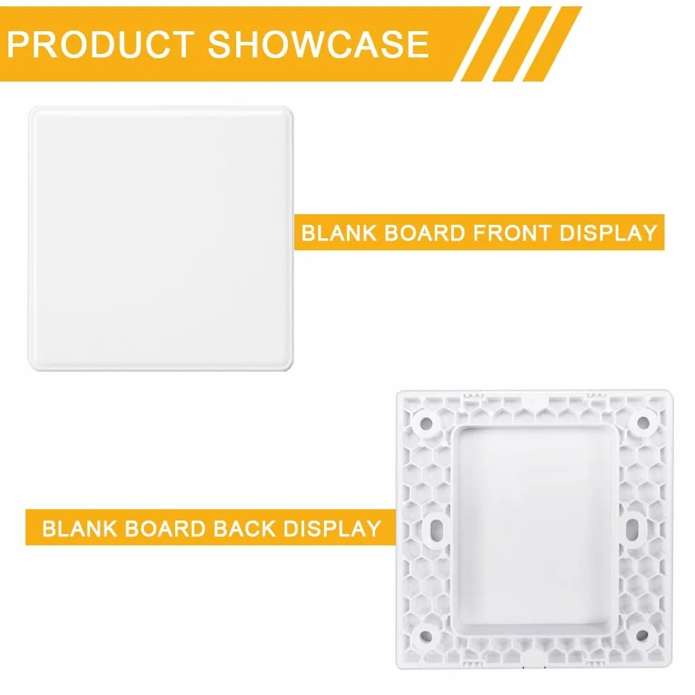 Plaques Murales Vierges 8.6 x 8.6 cm Cache Prise Murale Double Blanc