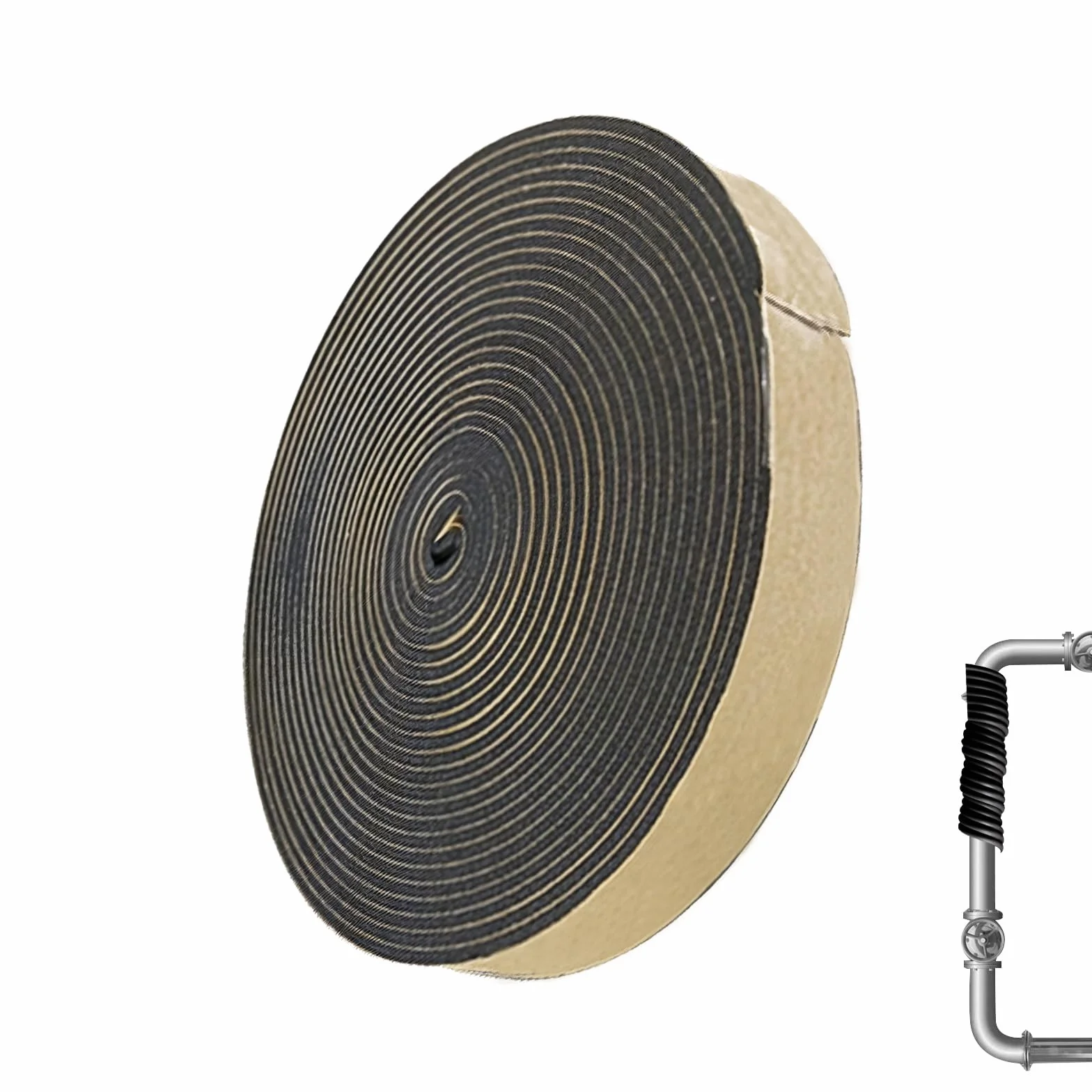 Bande de Mousse Auto-Adhésive 10m × 50mm × 5mm Ruban Isolant d'Étanchéité Noir pour Chauffage, Ventilation et Climatisation