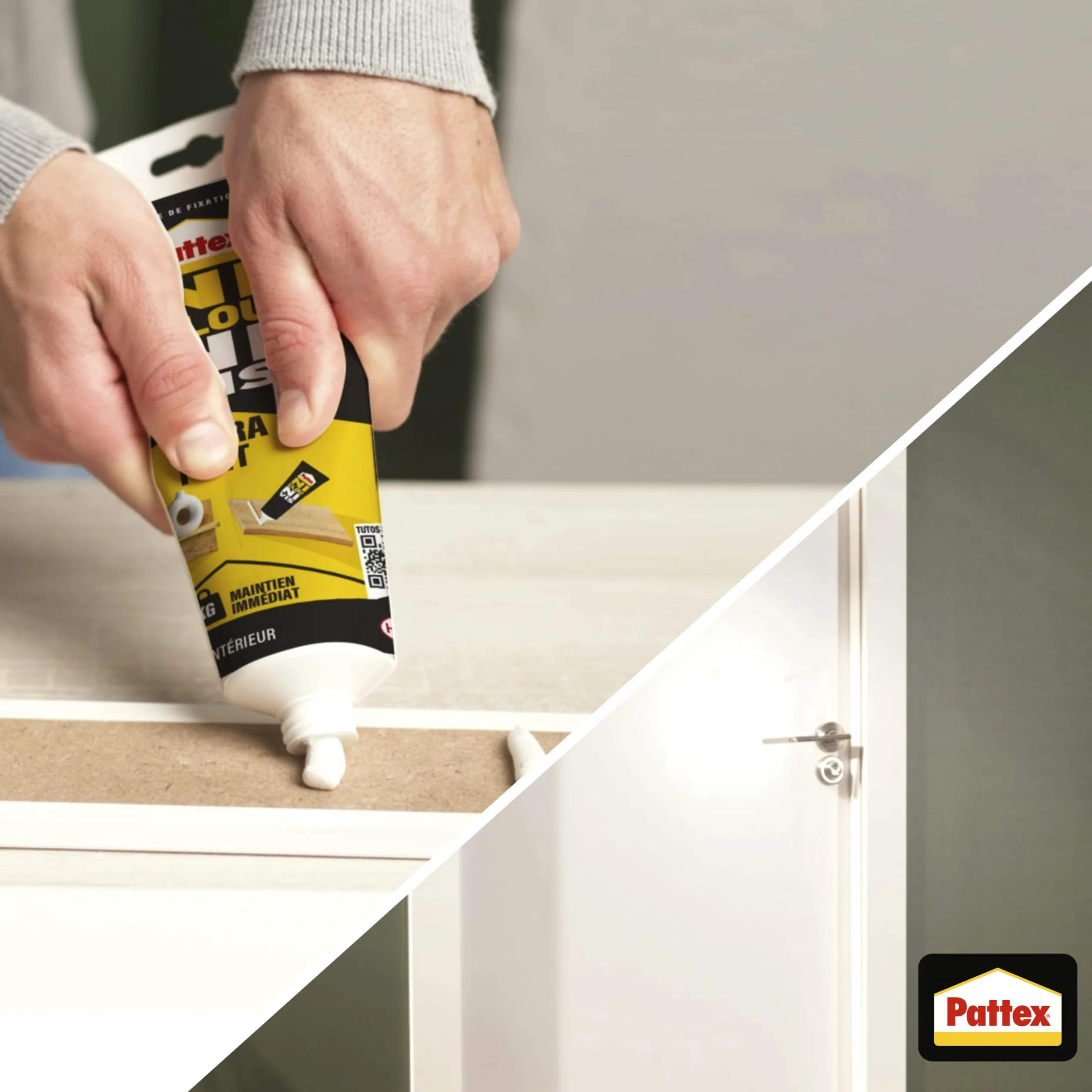 Pattex Ni Clou Ni Vis Extra Fort 260 g Colle Fixation Maintien Immédiat Intérieur