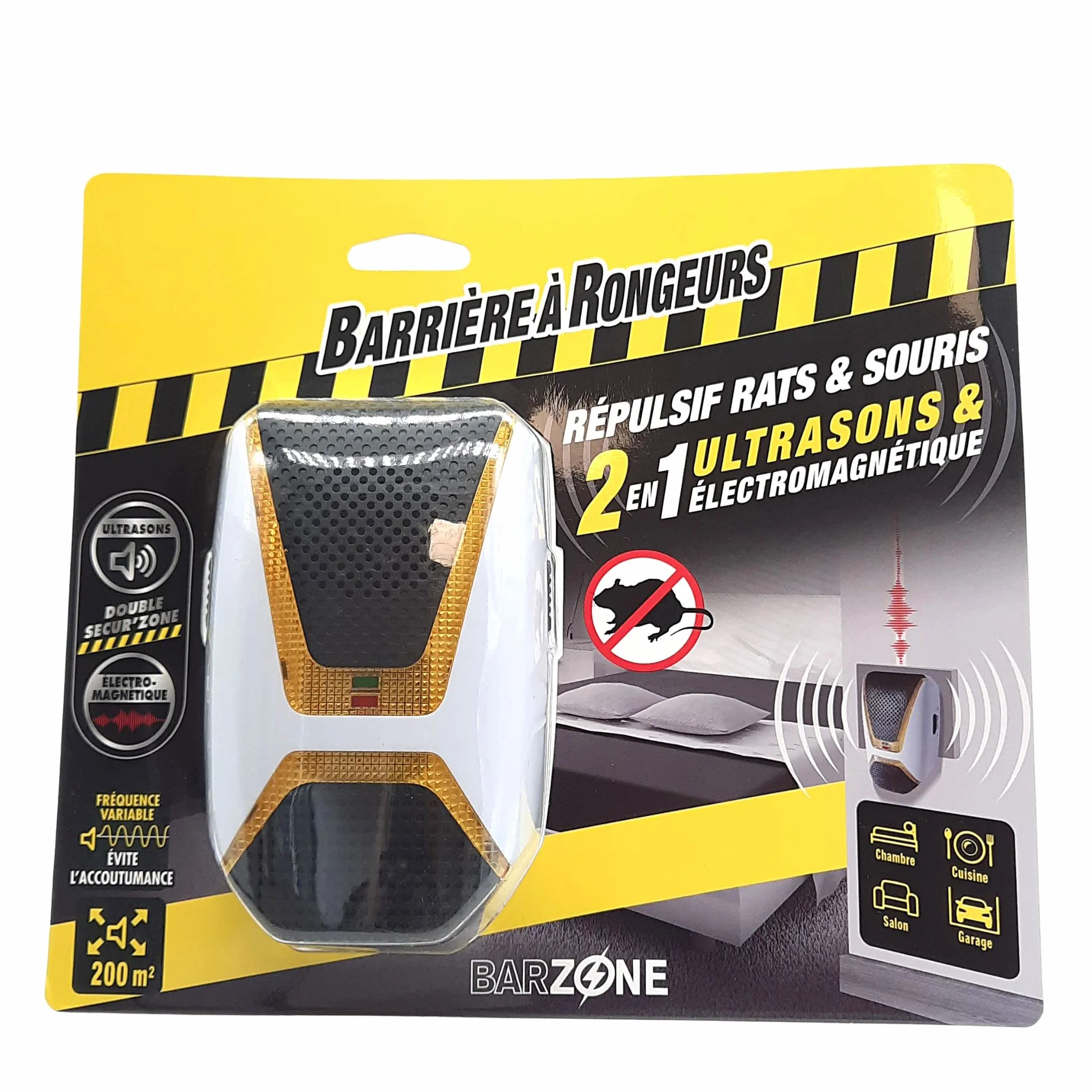 BARRIERE A RONGEURS Répulsif ultrasons & électromagnétique Rats et Souris - Blister de 1 Appareil, Nicht Zutreffend