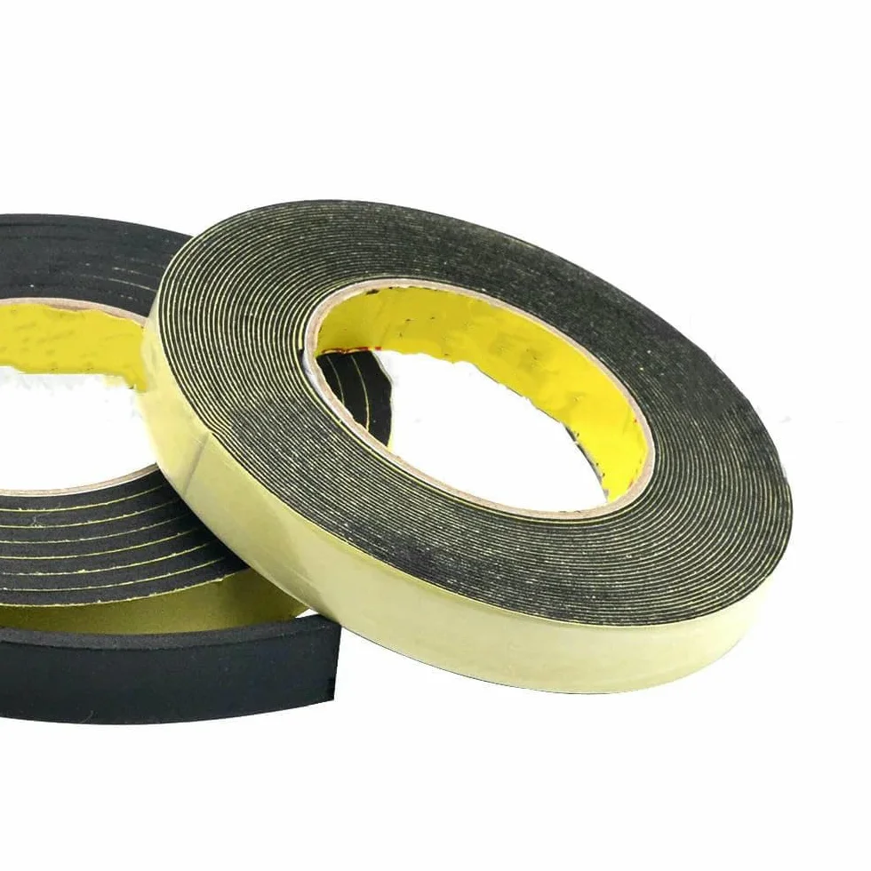 Bande adhésive simple face en mousse de caoutchouc éponge imperméable 5 m x 8 mm x 1 mm pour joint de porte fenêtre