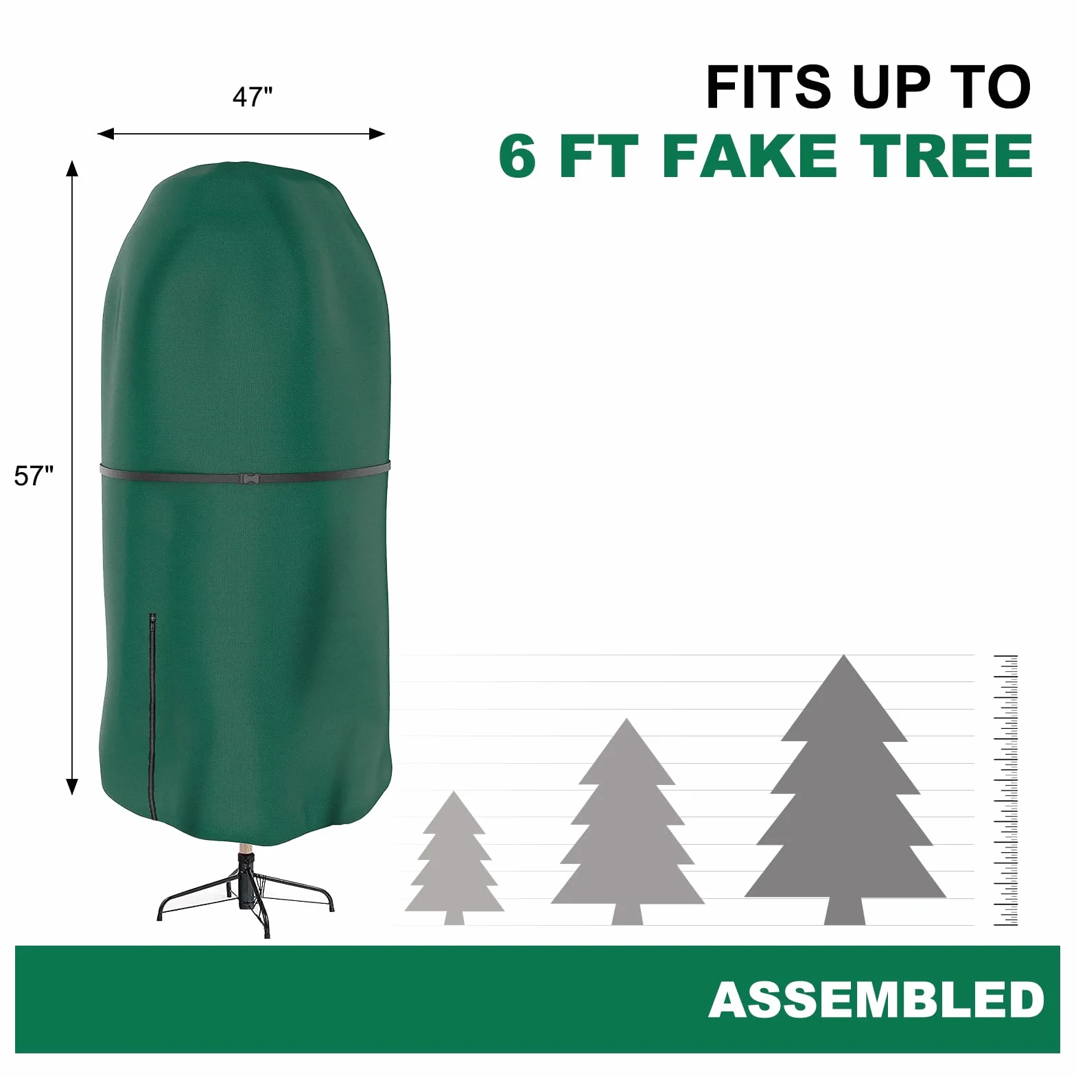 Sac de Rangement pour Sapin de Noël, Sac étanche et indéchirable, Housse de Transport pour Sapin de Noël, jusqu'à 6 ft Arbres de Noël et Autres décorations de Noël Vert