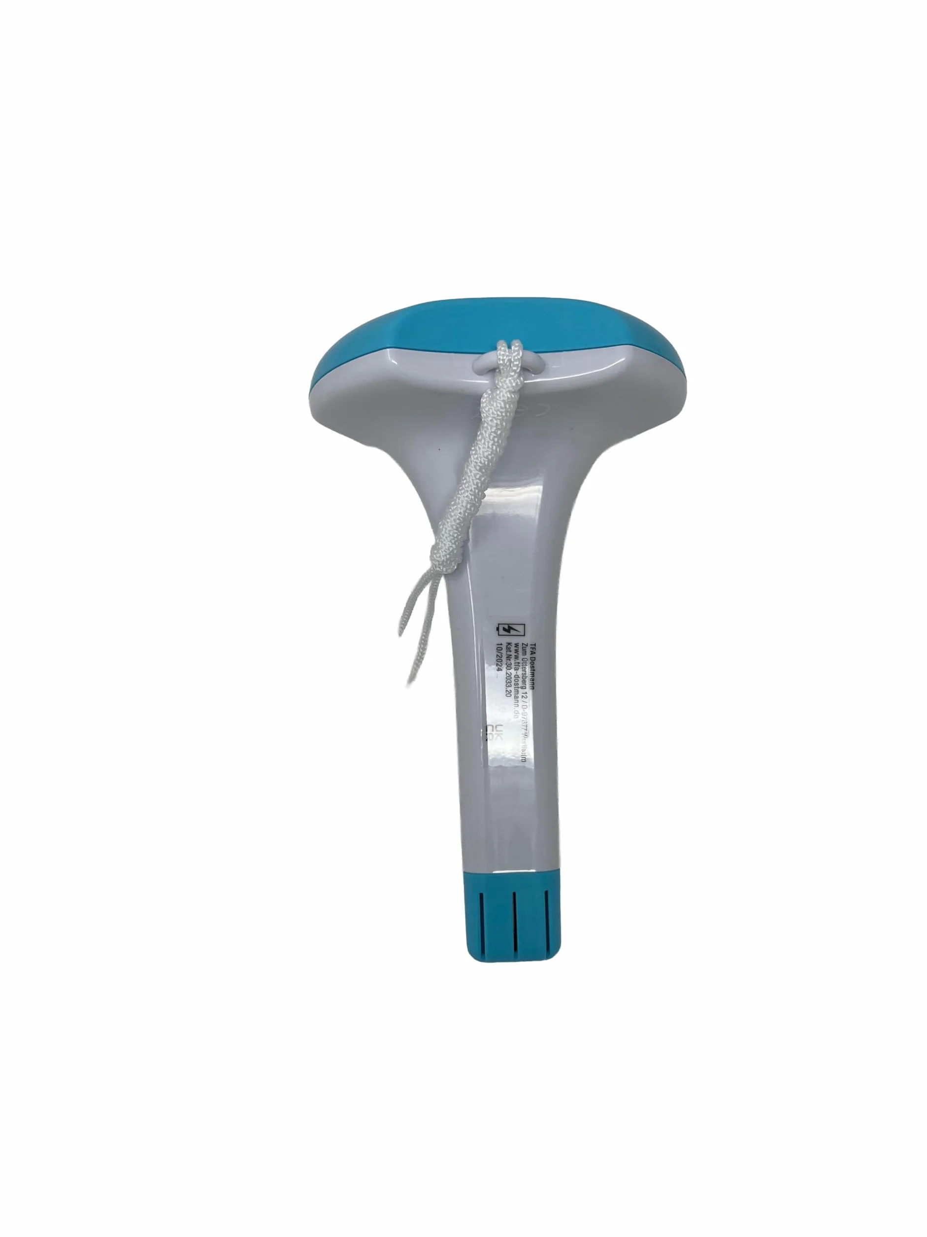 TFA Dostmann Thermomètre de Piscine Numérique Solaire Flottant 30.2033.20 Blanc-Turquoise