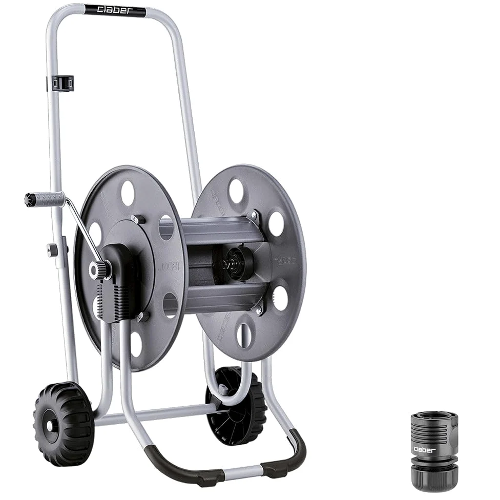 Claber Metal 60, chariot dévidoir en métal pour tuyau d'arrosage