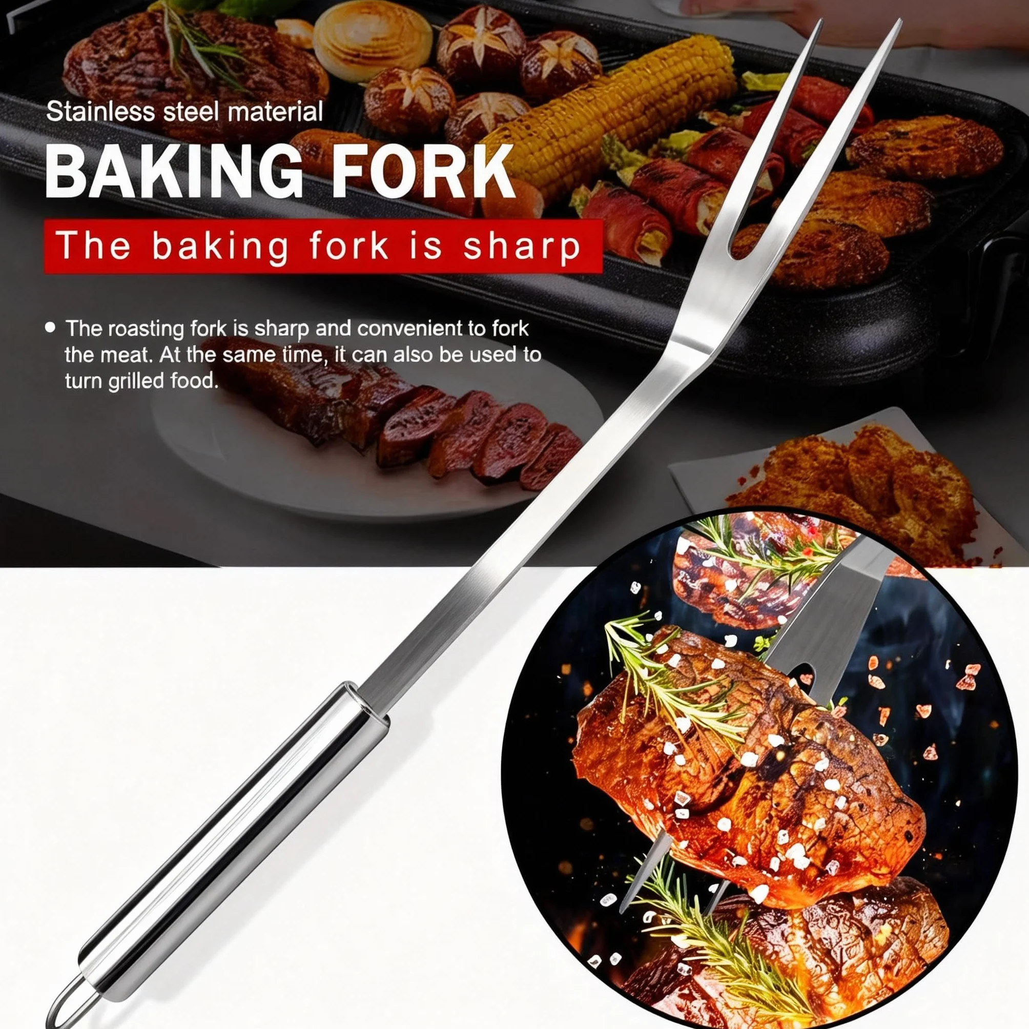 Set d'Ustensiles Barbecue 5 Pièces INOX avec Étui - Accessoires de Gril Professionnels