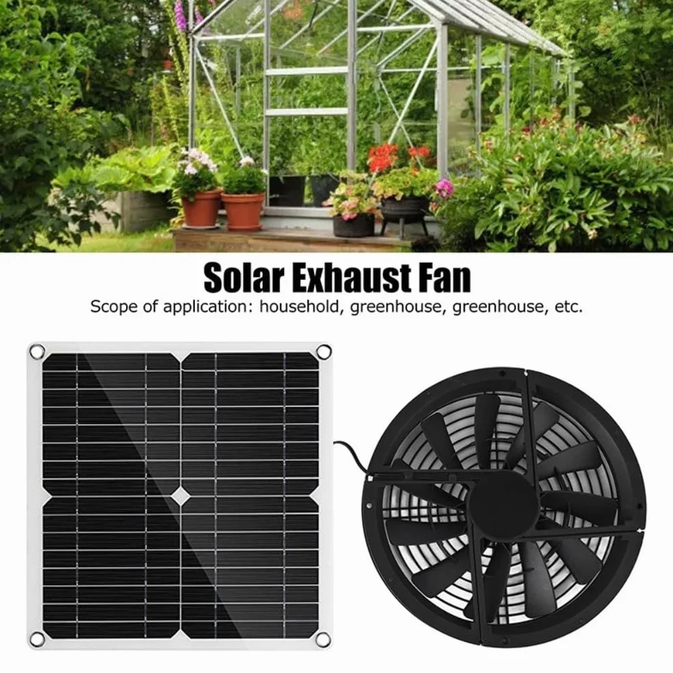 Kit ventilateur panneau solaire 12W 12V pour évents de toit poulailler serre
