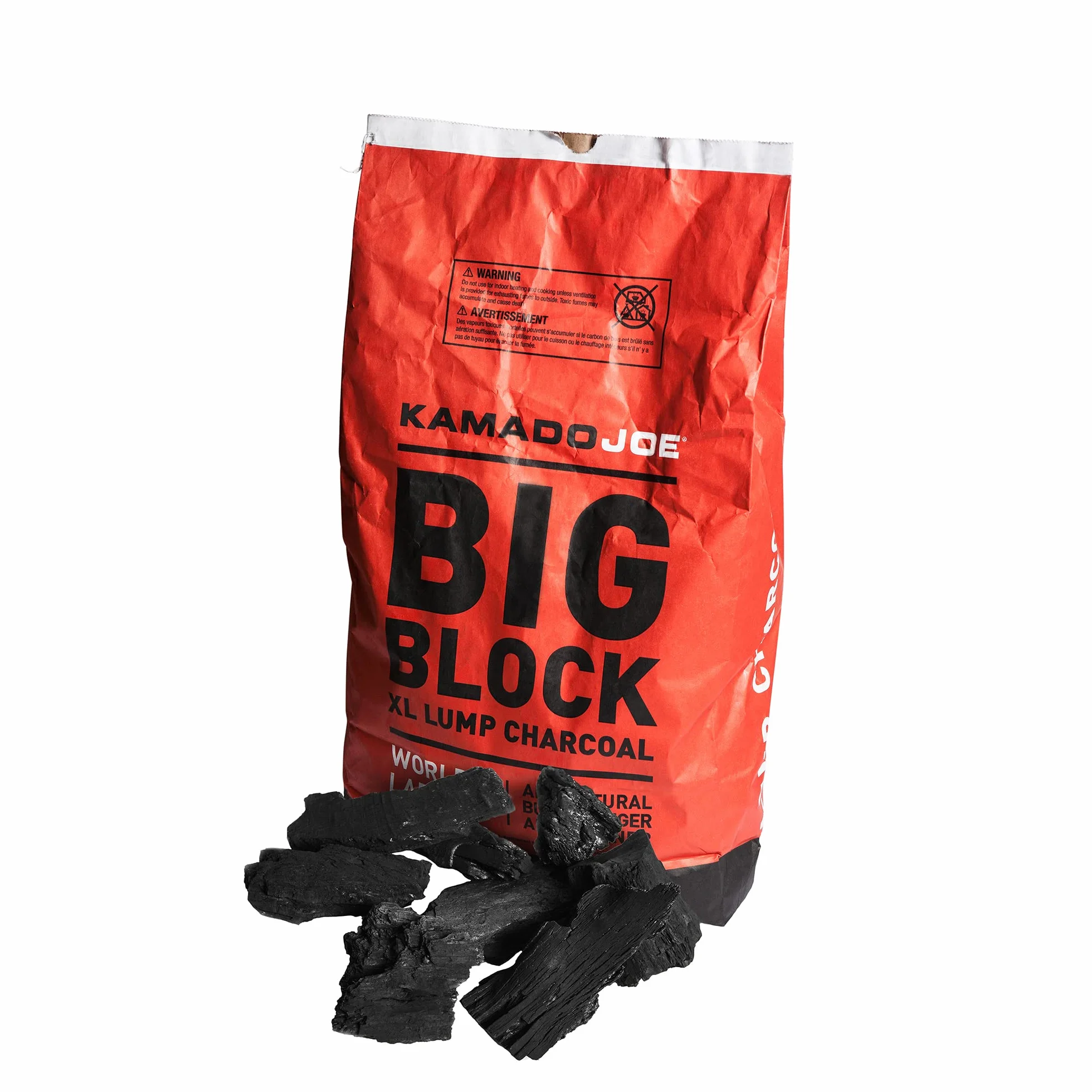 Kamado Joe Charbon de Bois 100% Naturel en Gros Morceaux, qualité Restaurant, pour Barbecue et kamado – Combustion Longue Jusqu’à 18 h – Sac 9,1 kg, Noir
