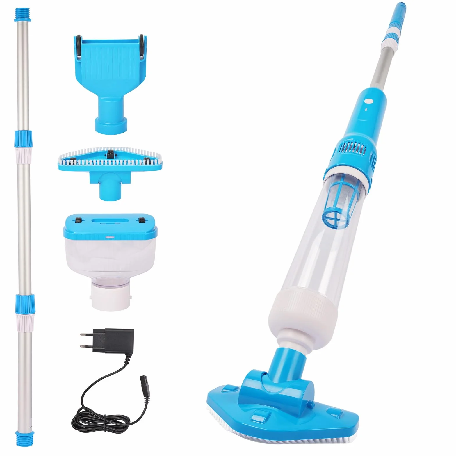 Aspirateur de Piscine sans Fil, Nettoyeur de Piscine à Main avec Autonomie 70 Mins, Charge Rapide 1H, IPX8 Étanche, Idéal pour Spa, Jacuzzi, Piscine Hors Sol et Escaliers