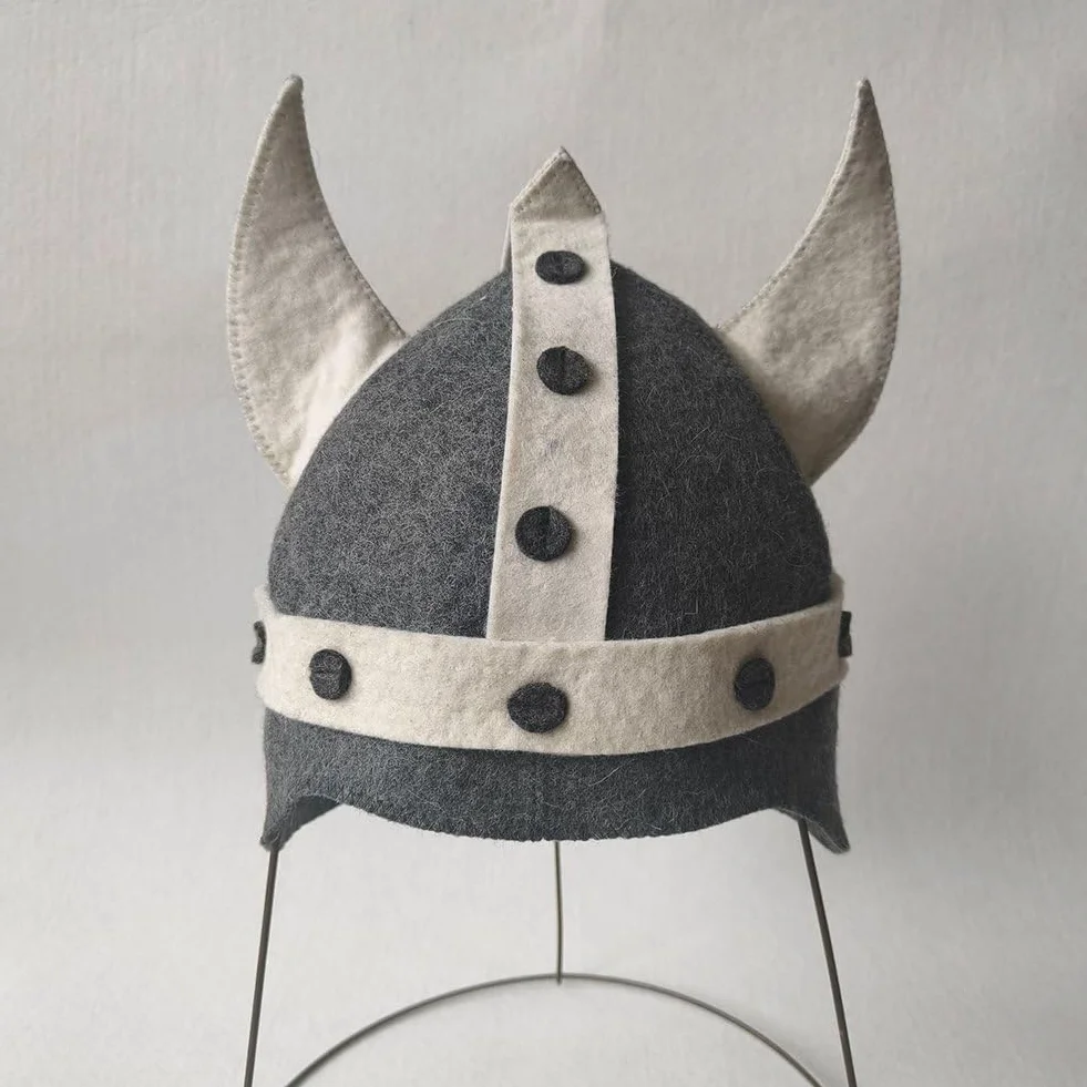 Chapeau De Sauna Viking en Feutre De Laine pour Sauna Finlandais, Hammam