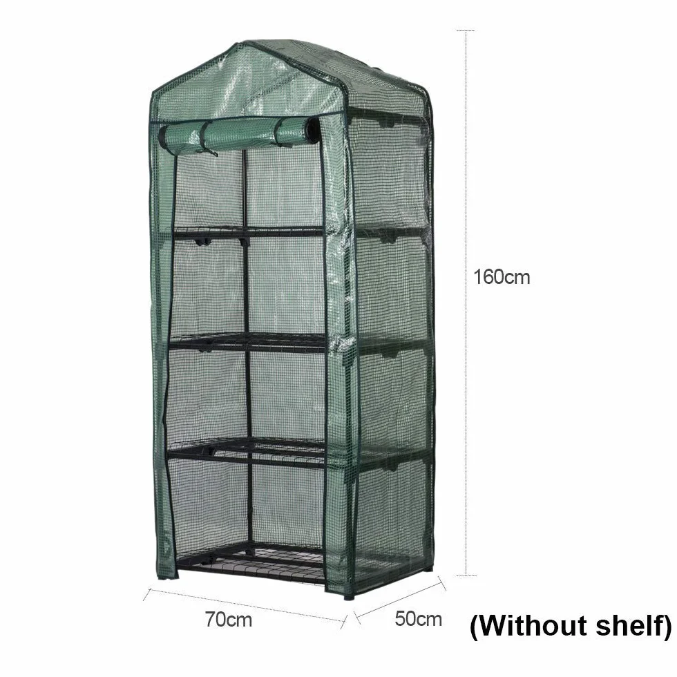 Housse Serre de Jardin 4 Étages avec Bâche Amovible Transparent 160x70x50cm,Couverture Serre en PVC Imperméable et Respirante pour Cultiver Intérieur et Extérieur Plante en Pot,Légumes,Fleur