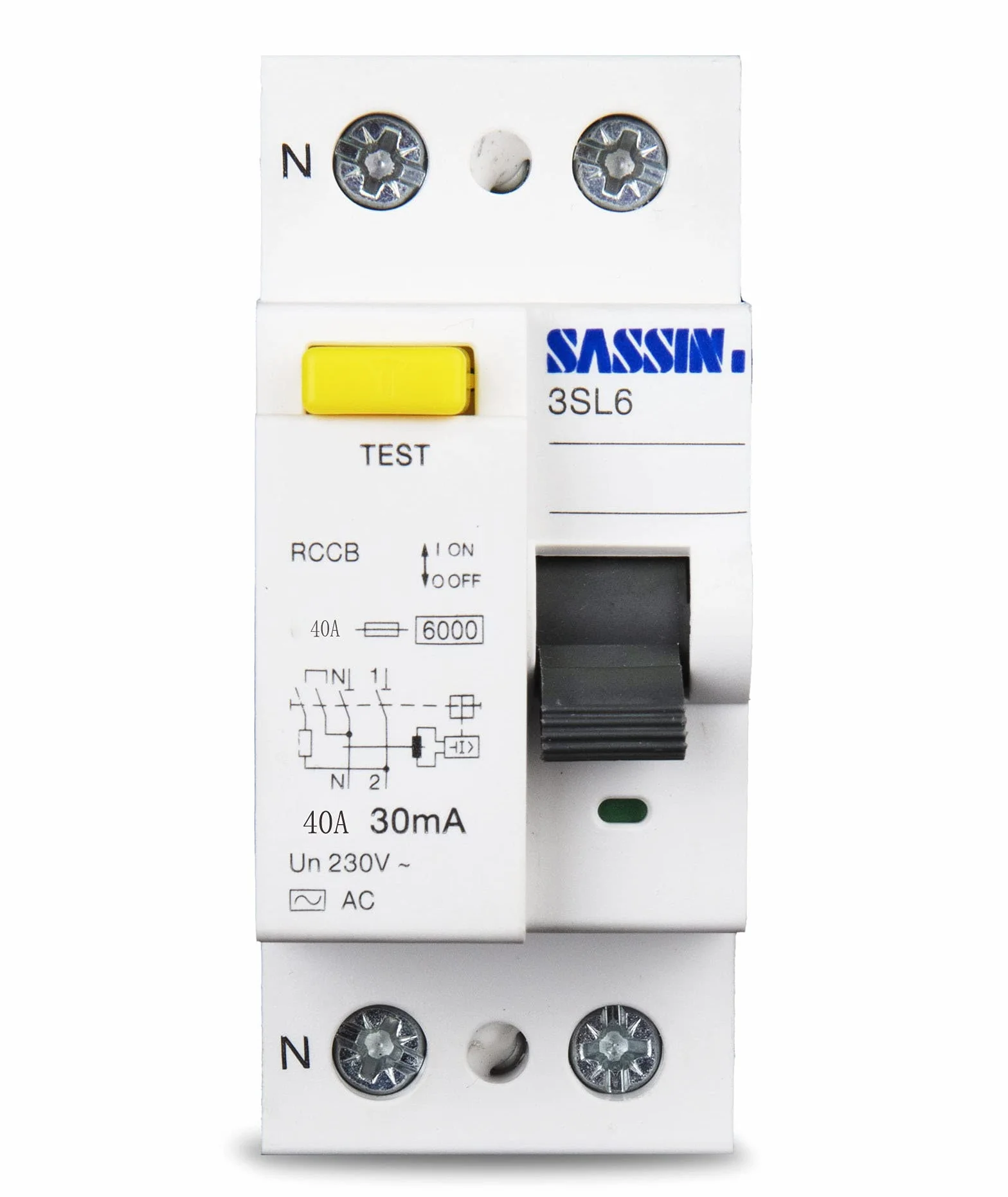 SASSIN interrupteur différentiel 40A 30mA Type AC 1P+N 230V/400V 2 pôles