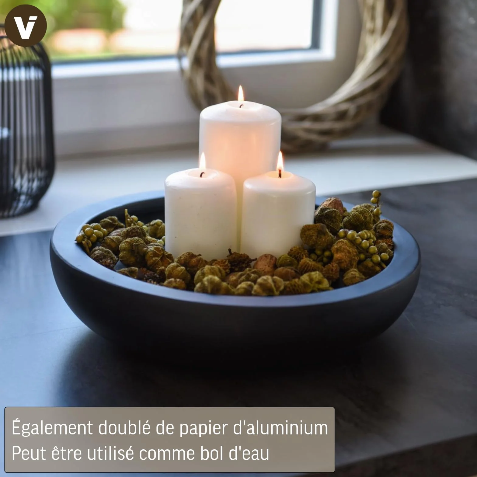 VIVANNO Coupe à Plantes en Fibre de Verre Anthracite 9 x 34 cm