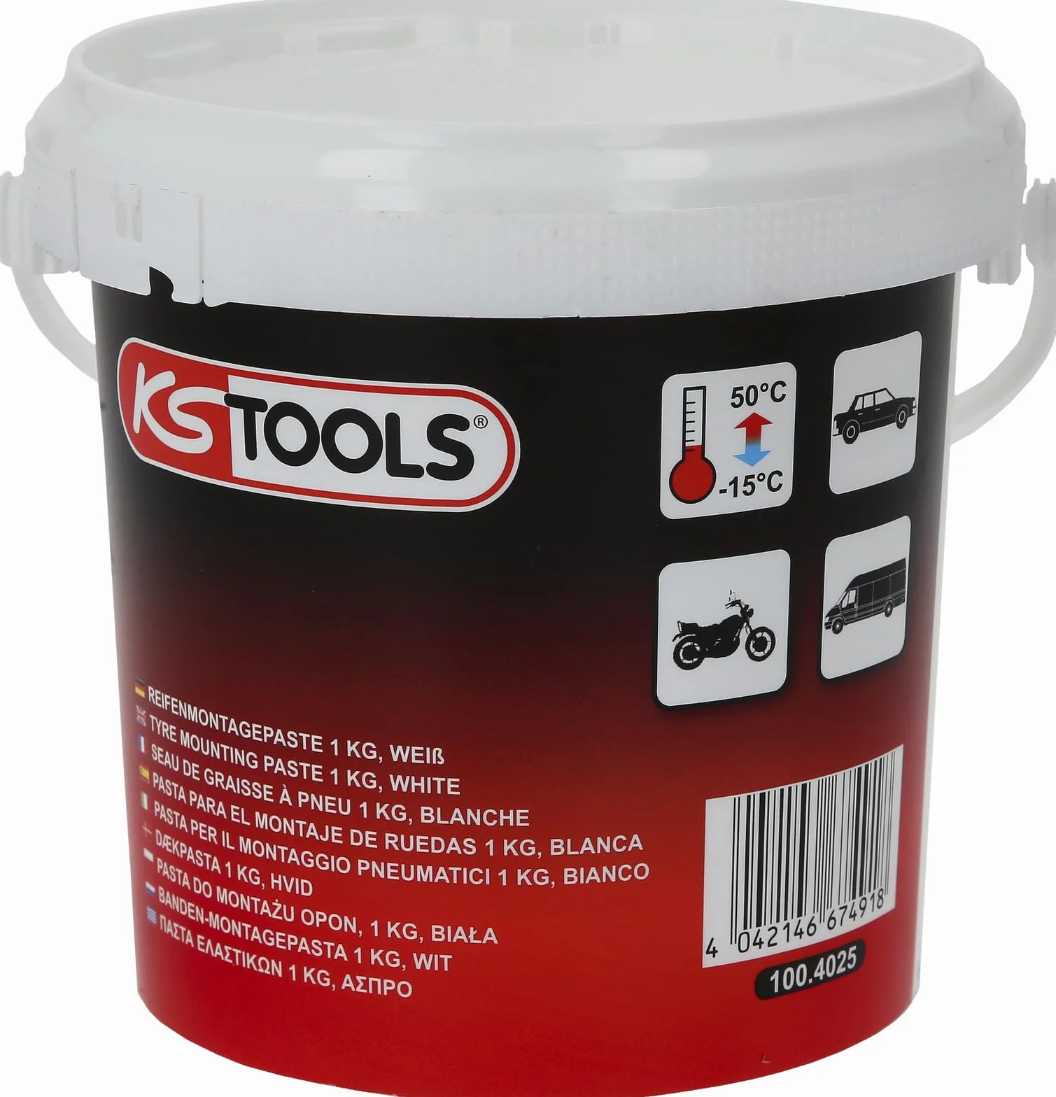 KS Tools Seau de graisse à pneu 1kg Pâte de montage pneu