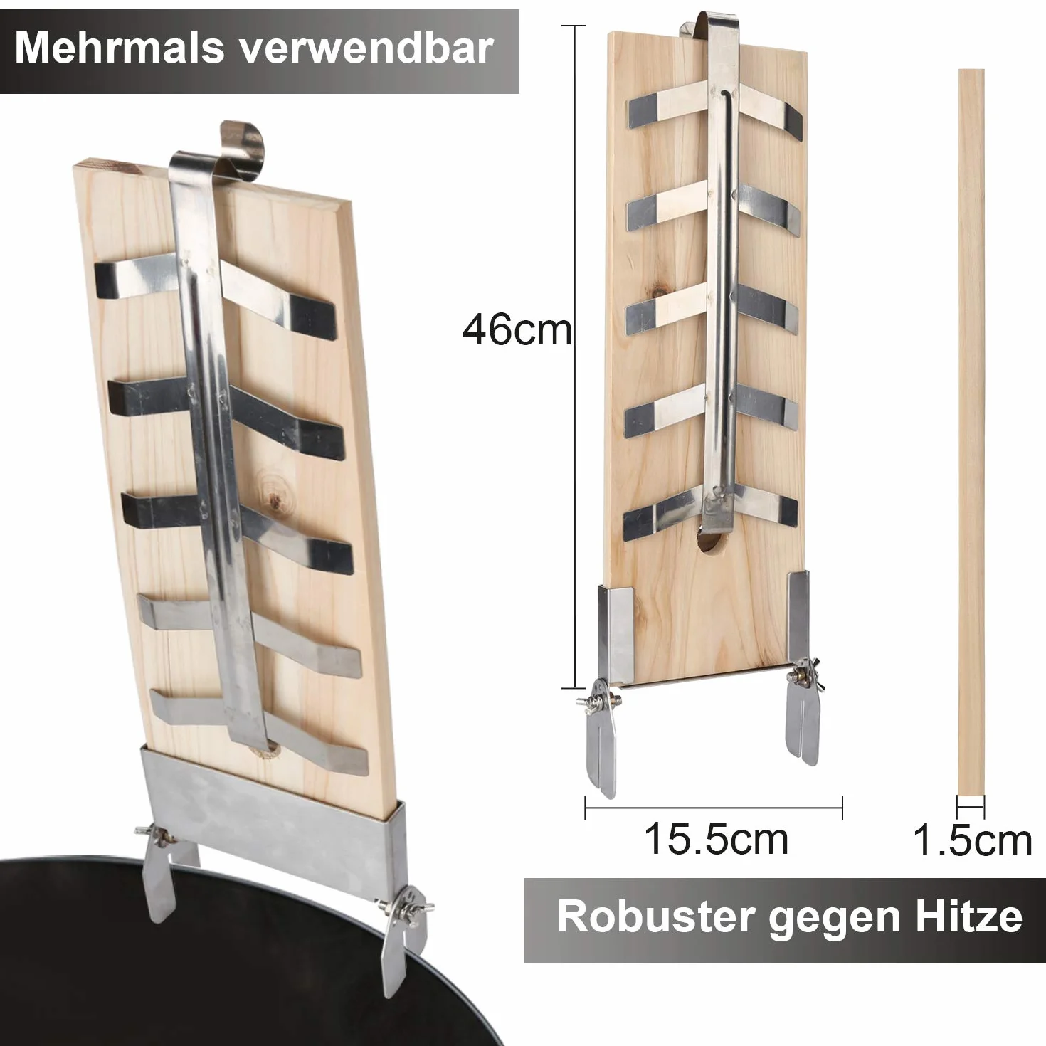 Planches à Saumon flammé Lot de 2 avec Support Acier Inoxydable 5 Niveaux réglables Saumon 2,5 kg Barbecue