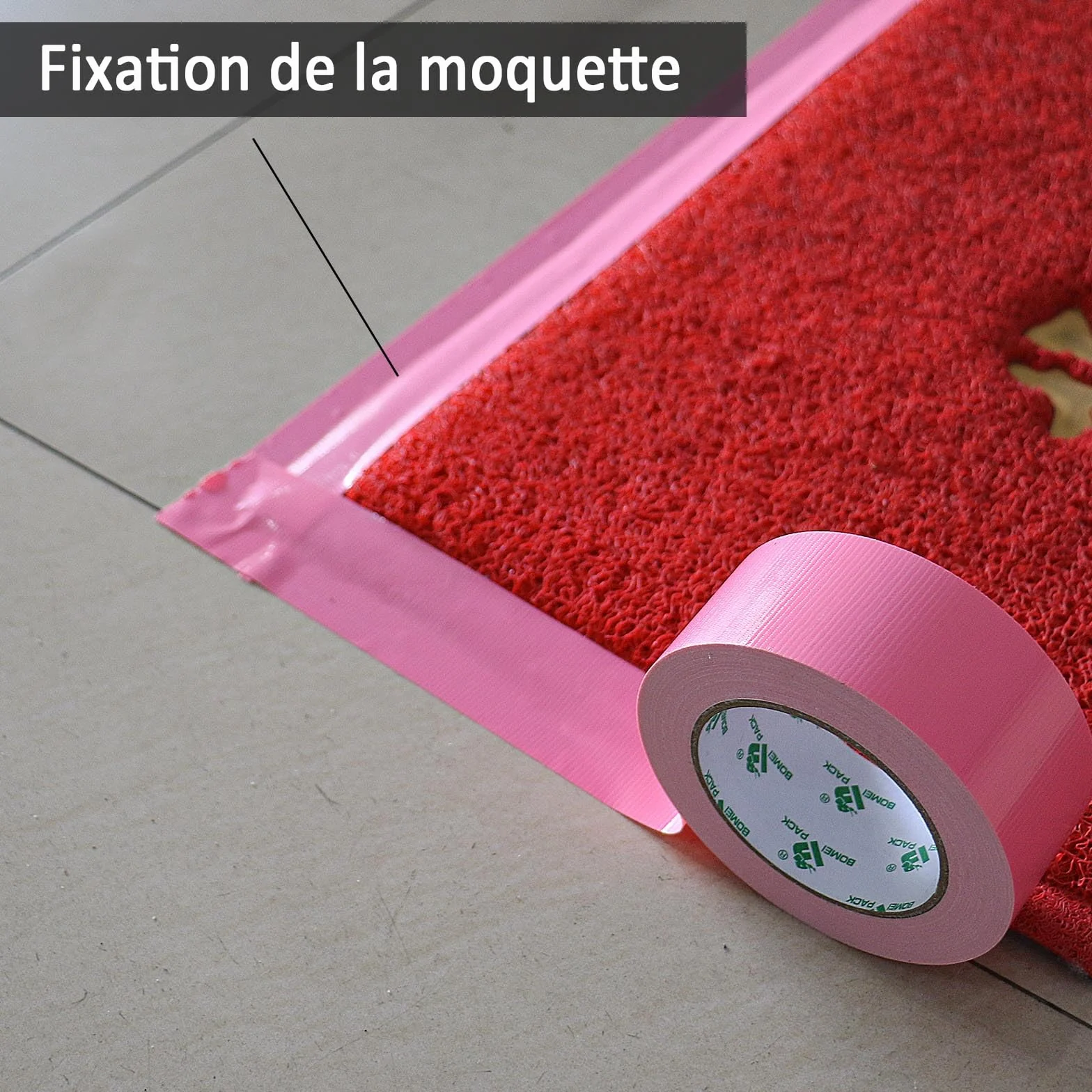 BOMEI PACK Duct Ruban adhésif en tissu renforcé 2R 2in*25m Rose