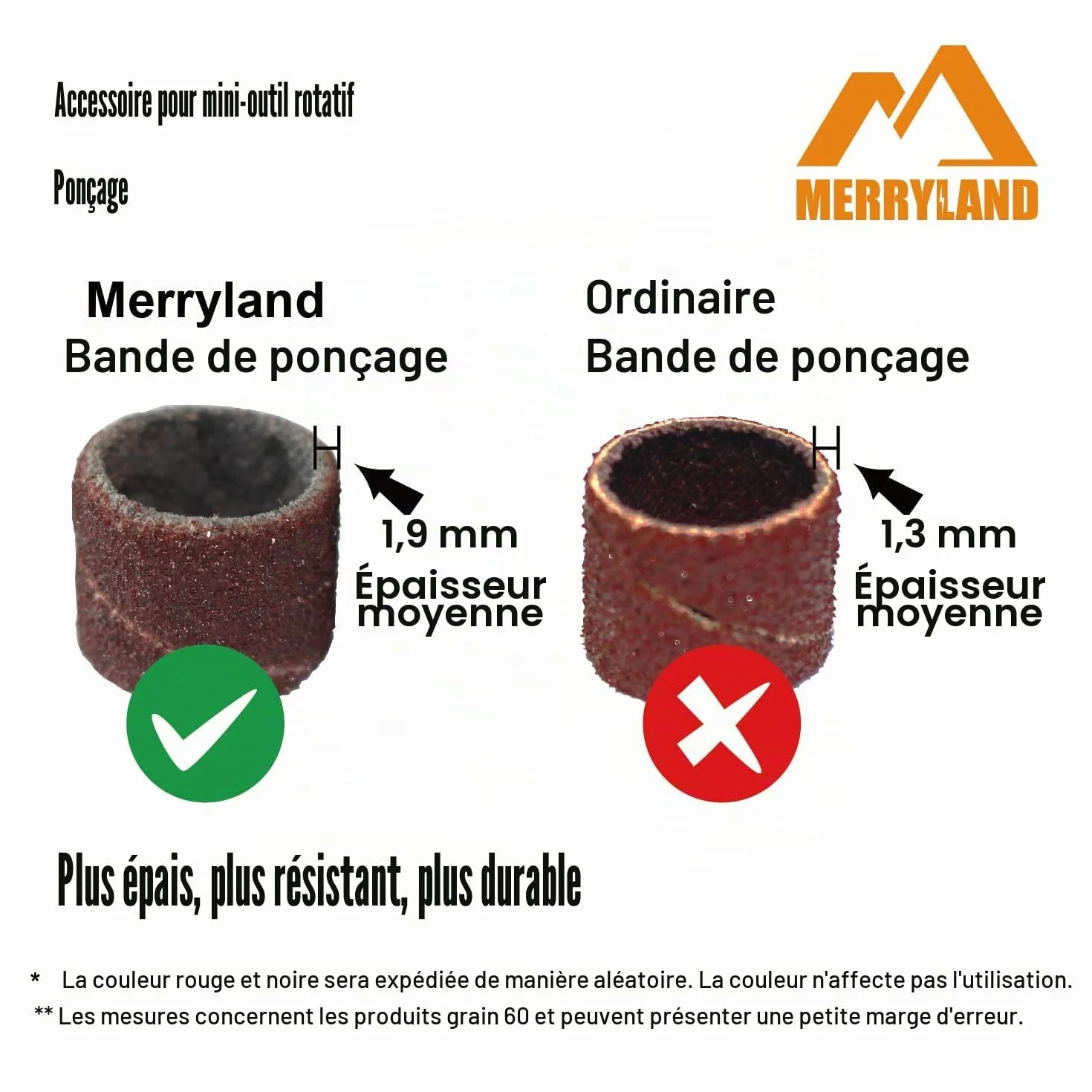Merryland Tambour de Ponçage pour Dremel 184pcs, Bande de Ponçage 120# 13mm 180pcs, Manchon de Ponçage Outils Rotatifs