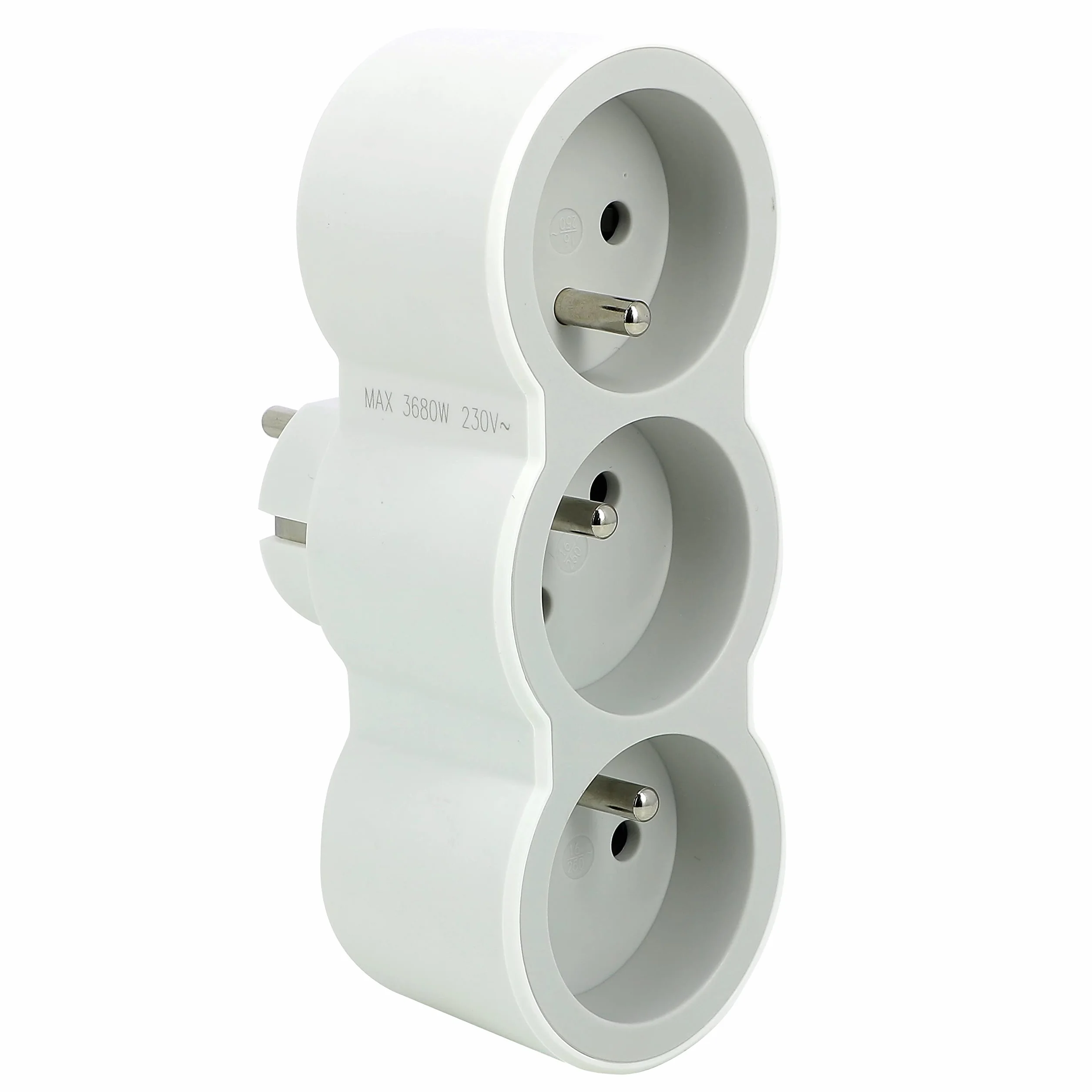 Legrand Fiche Multiprise Triplite 3 Prises Frontales Terre Sécurité Enfant Blanc Gris Clair