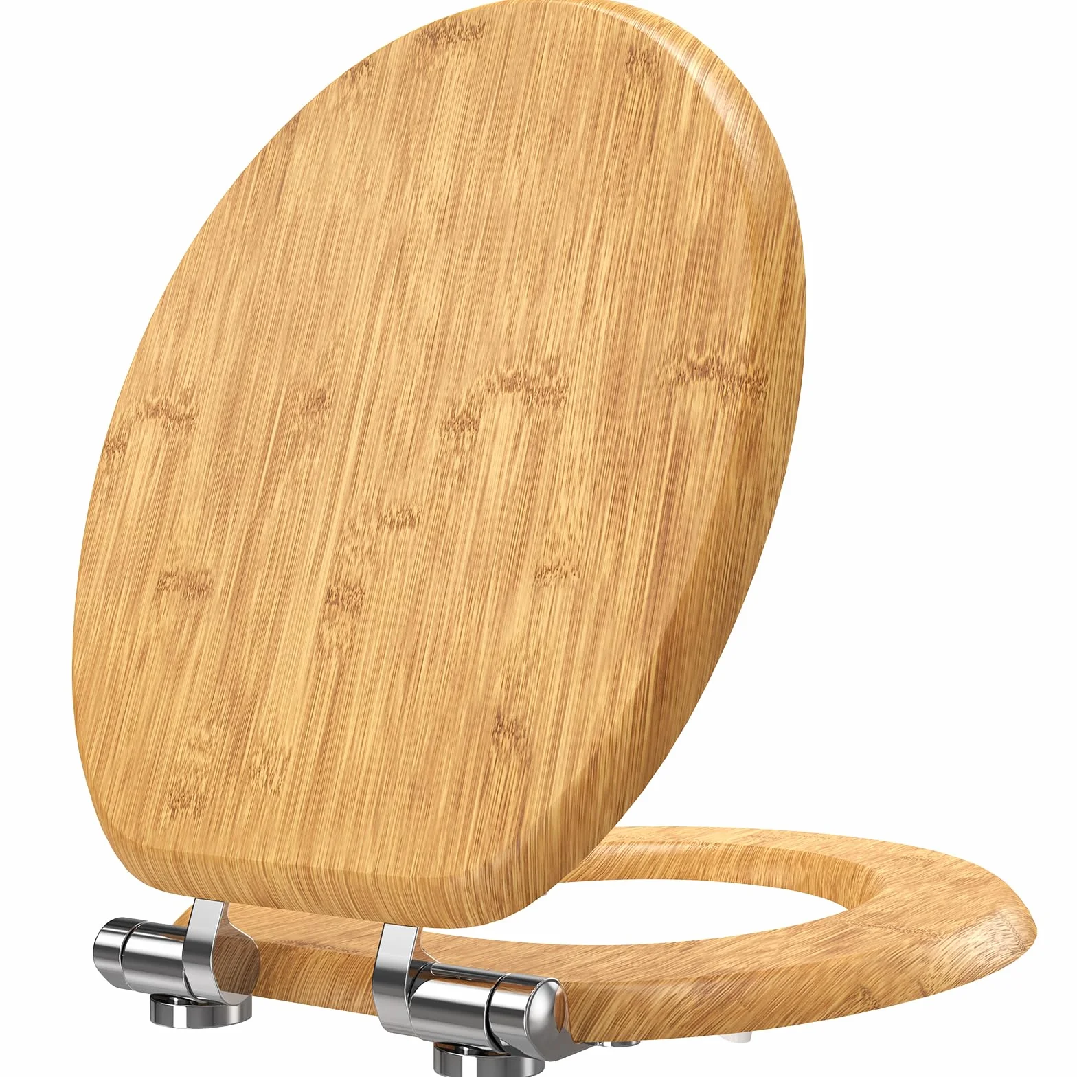 Pipishell abattant wc bois forme O fermeture douce charnières métalliques lisses toilette MDF
